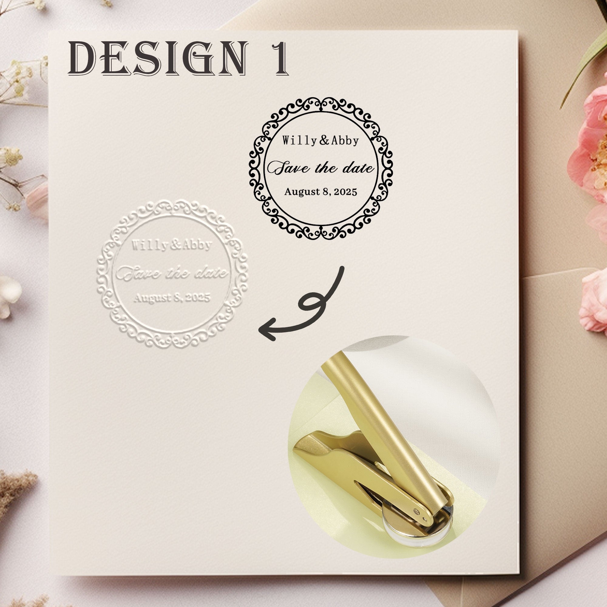 Custom Antique Wedding Embosser