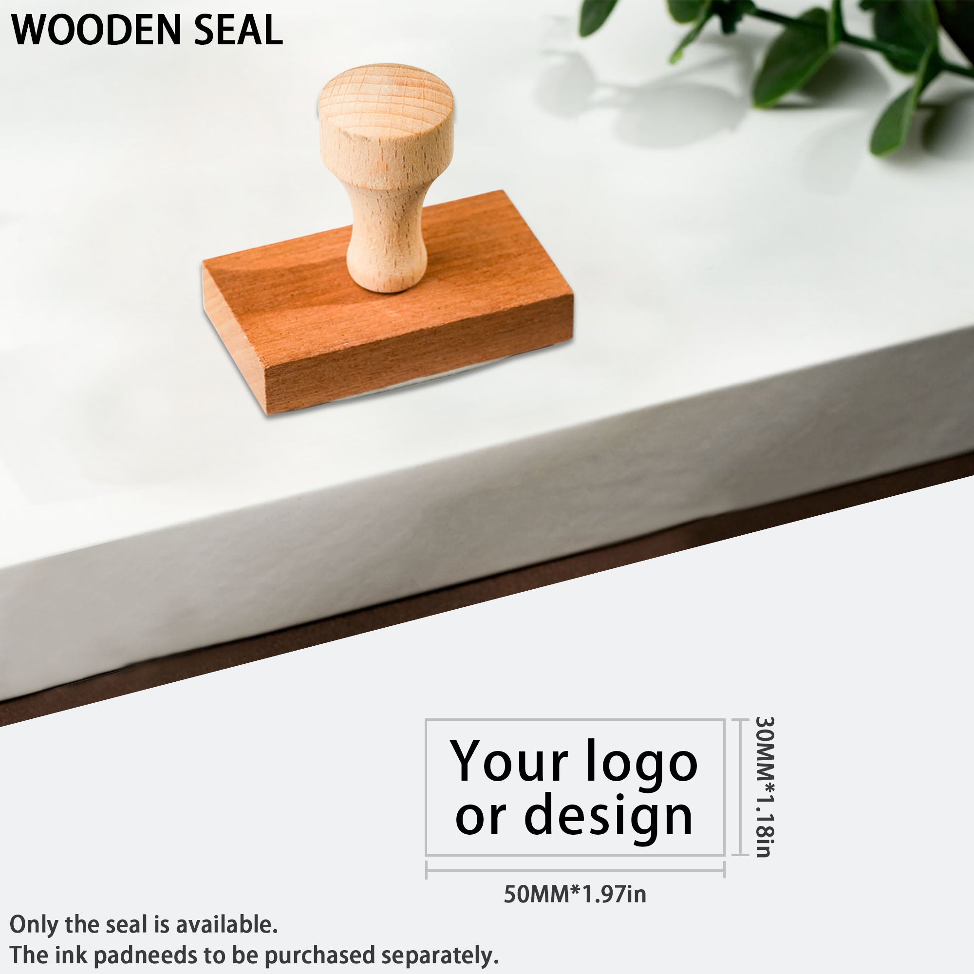 Custom Logo Engraved Wooden Stamp