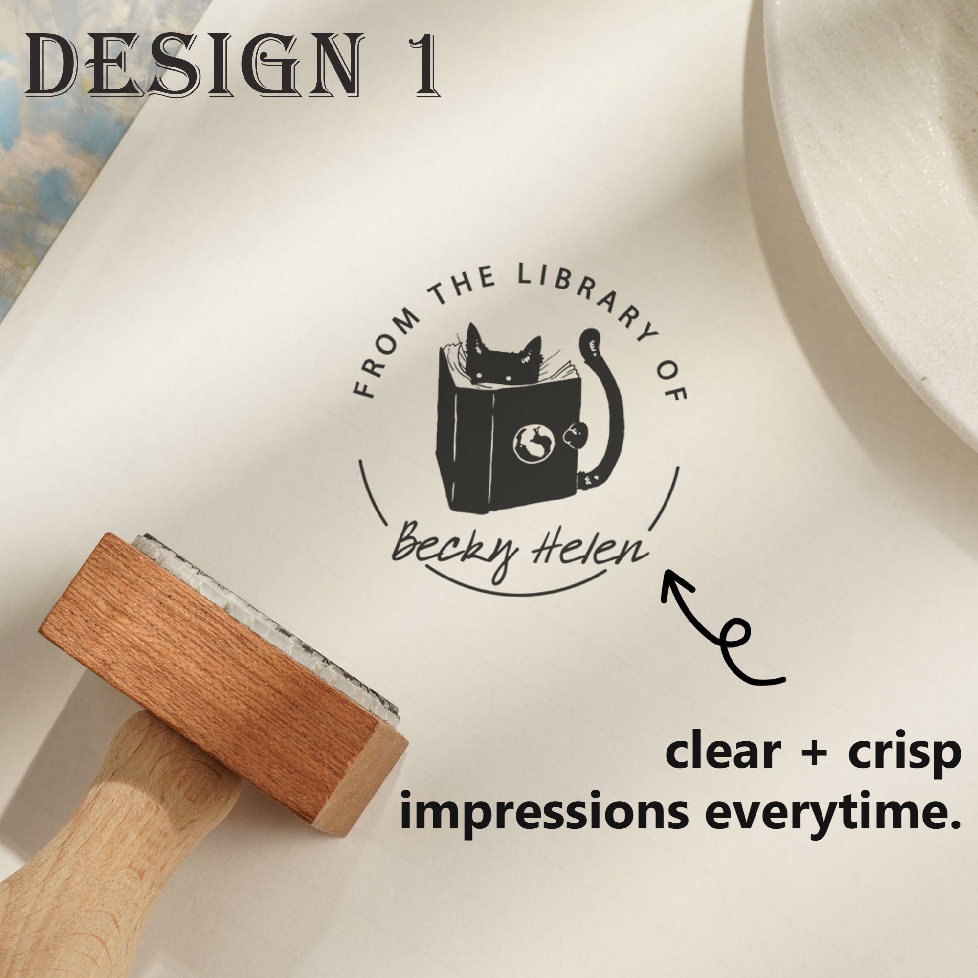 Custom Hand Design Wood Stamp