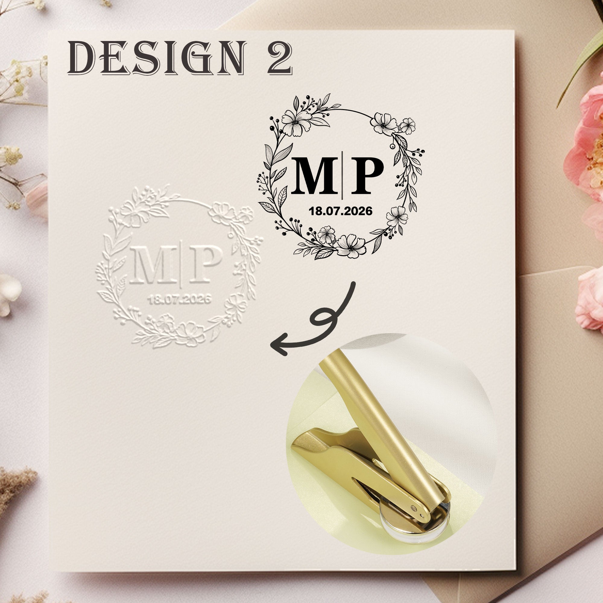 Custom Romantic Wedding Embosser