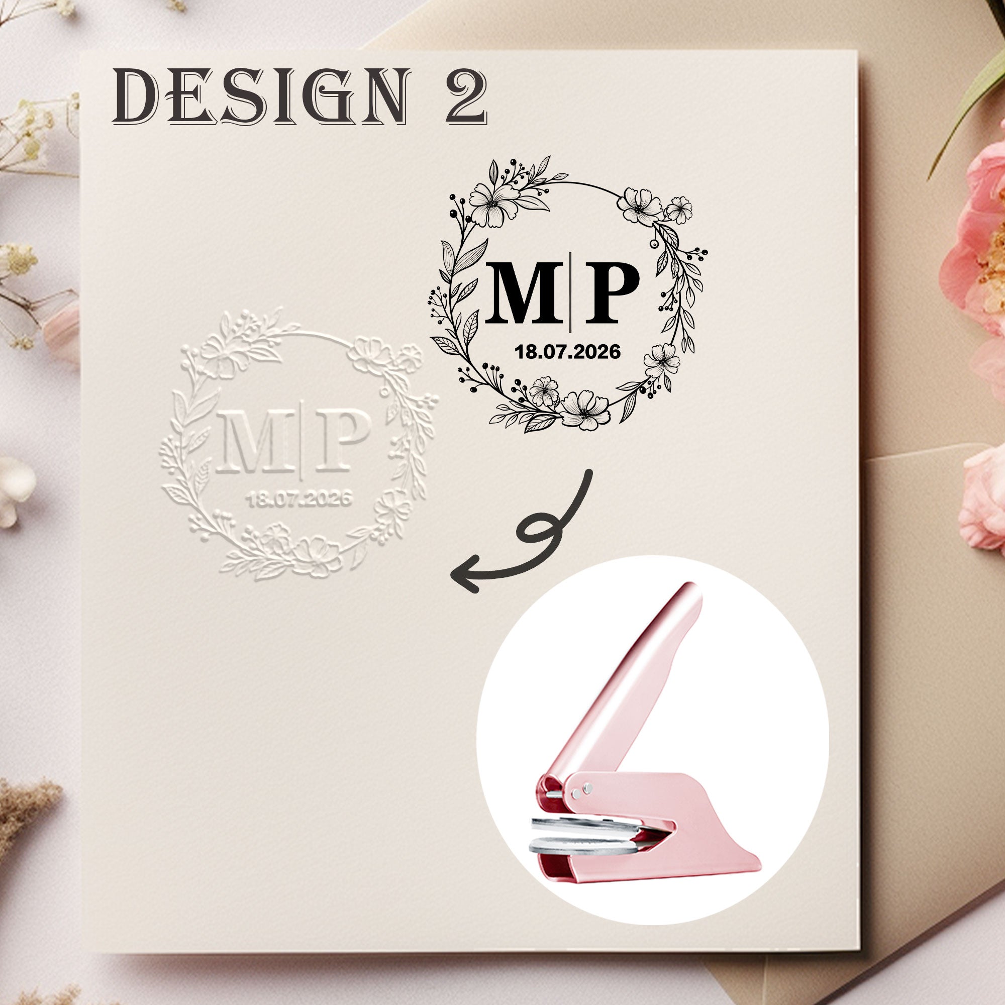 Custom Romantic Wedding Embosser