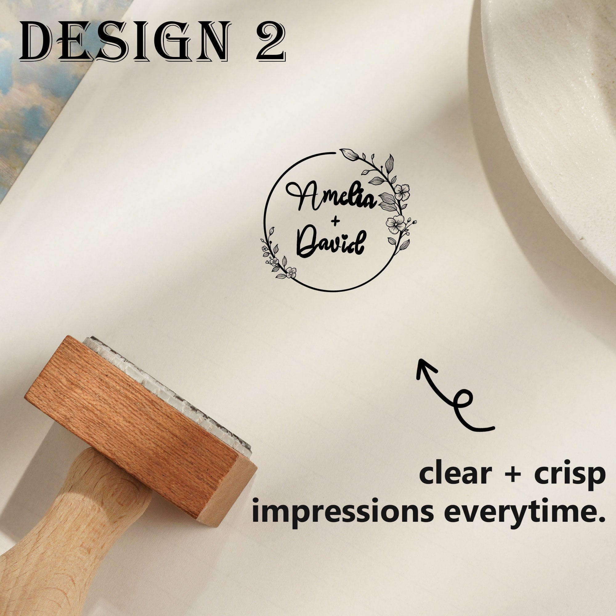Wedding Favor Rubber Stamp