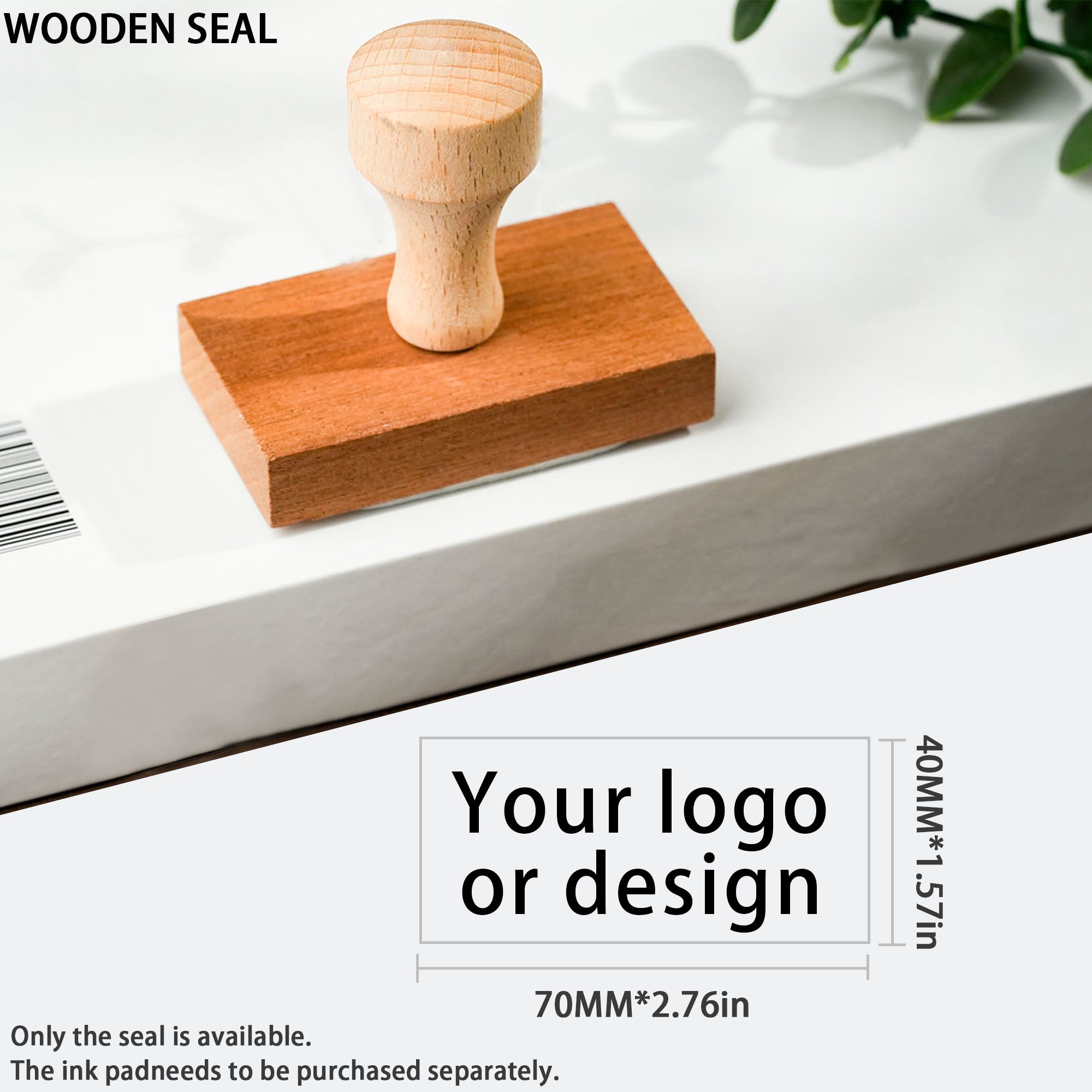 Custom Brand Logo Wooden Stamp