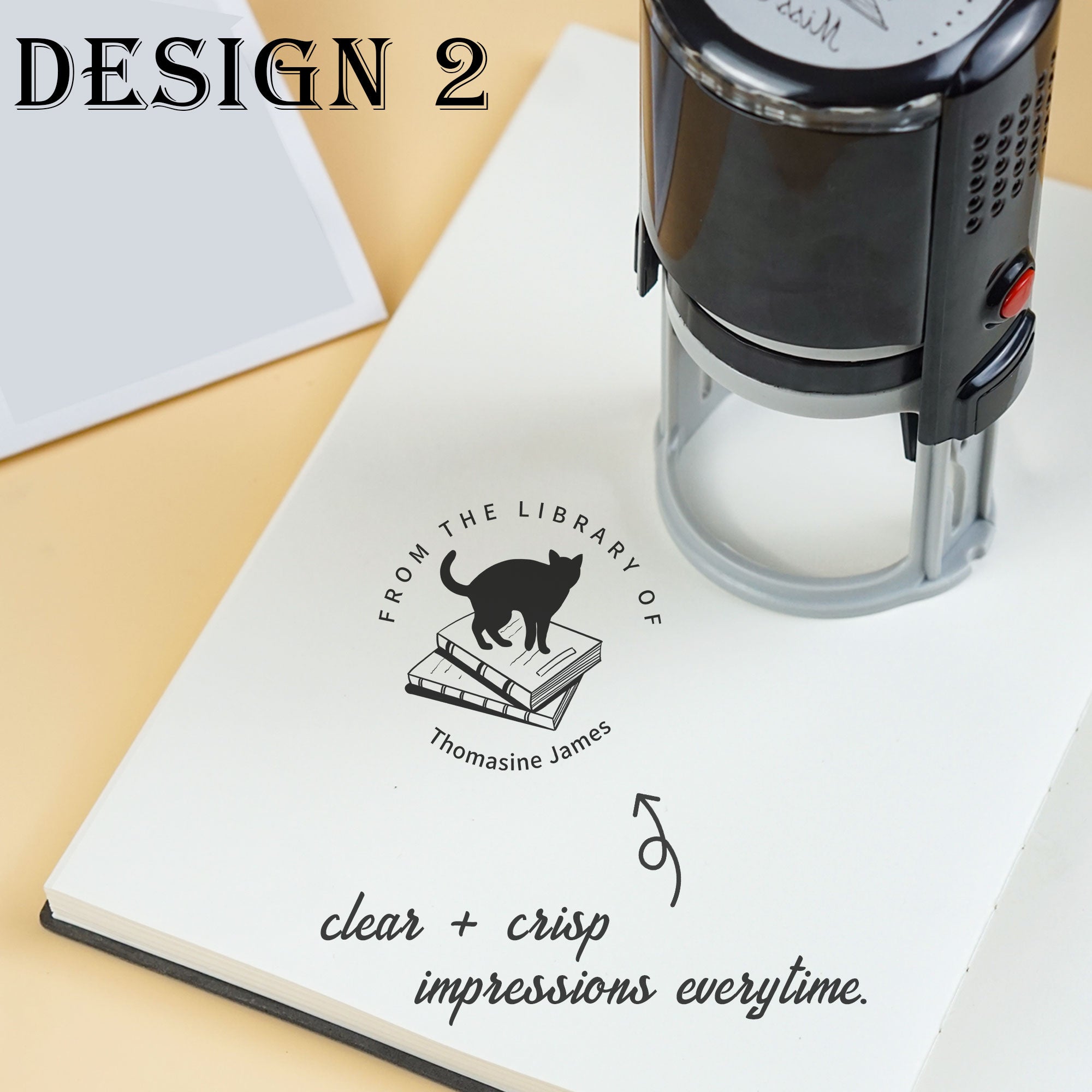 Decorative Book Self‑inking Stamp