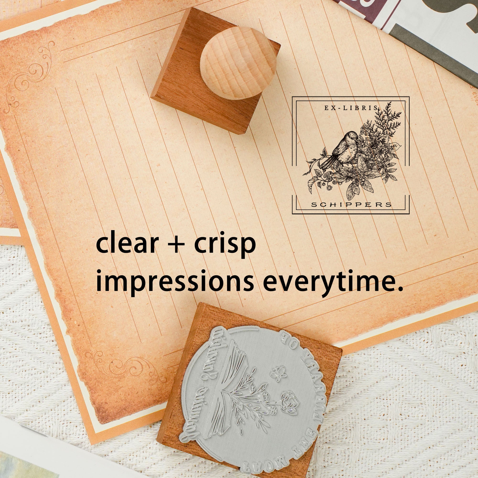 Customized Antique Bookplate Stamp