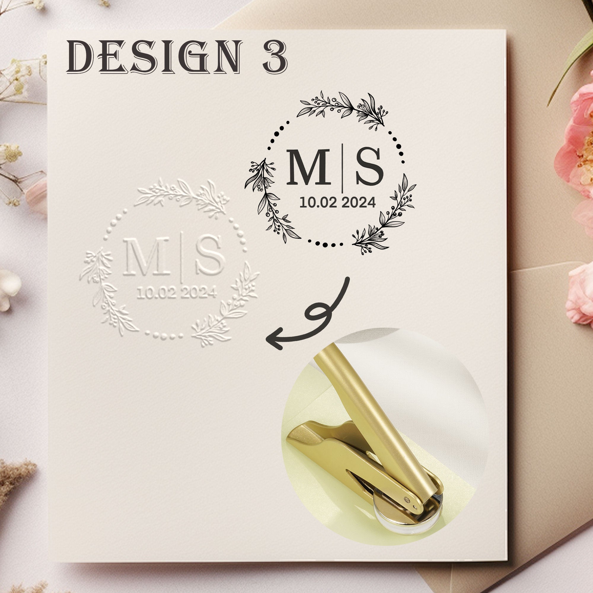 Custom Romantic Wedding Embosser
