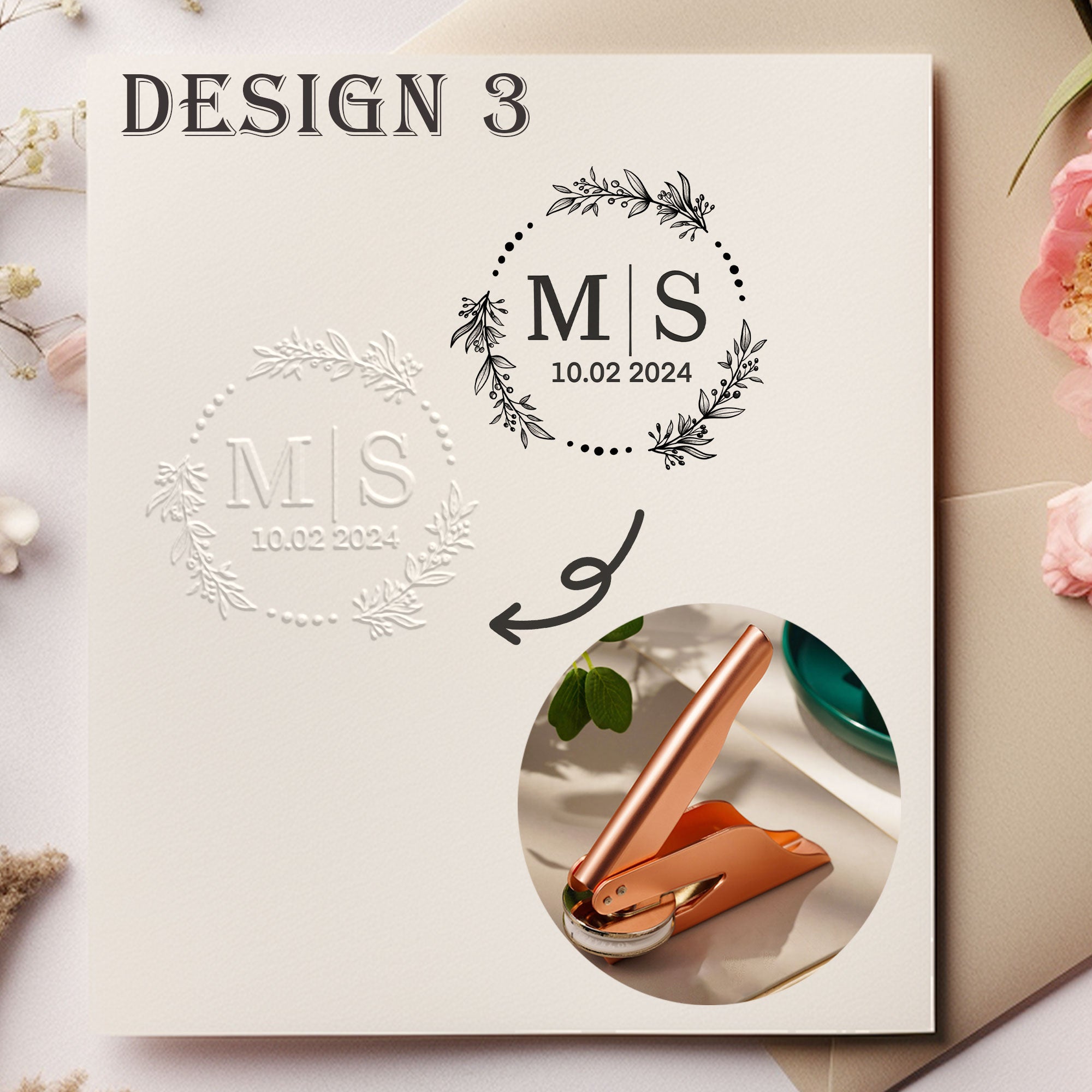 Custom Romantic Wedding Embosser