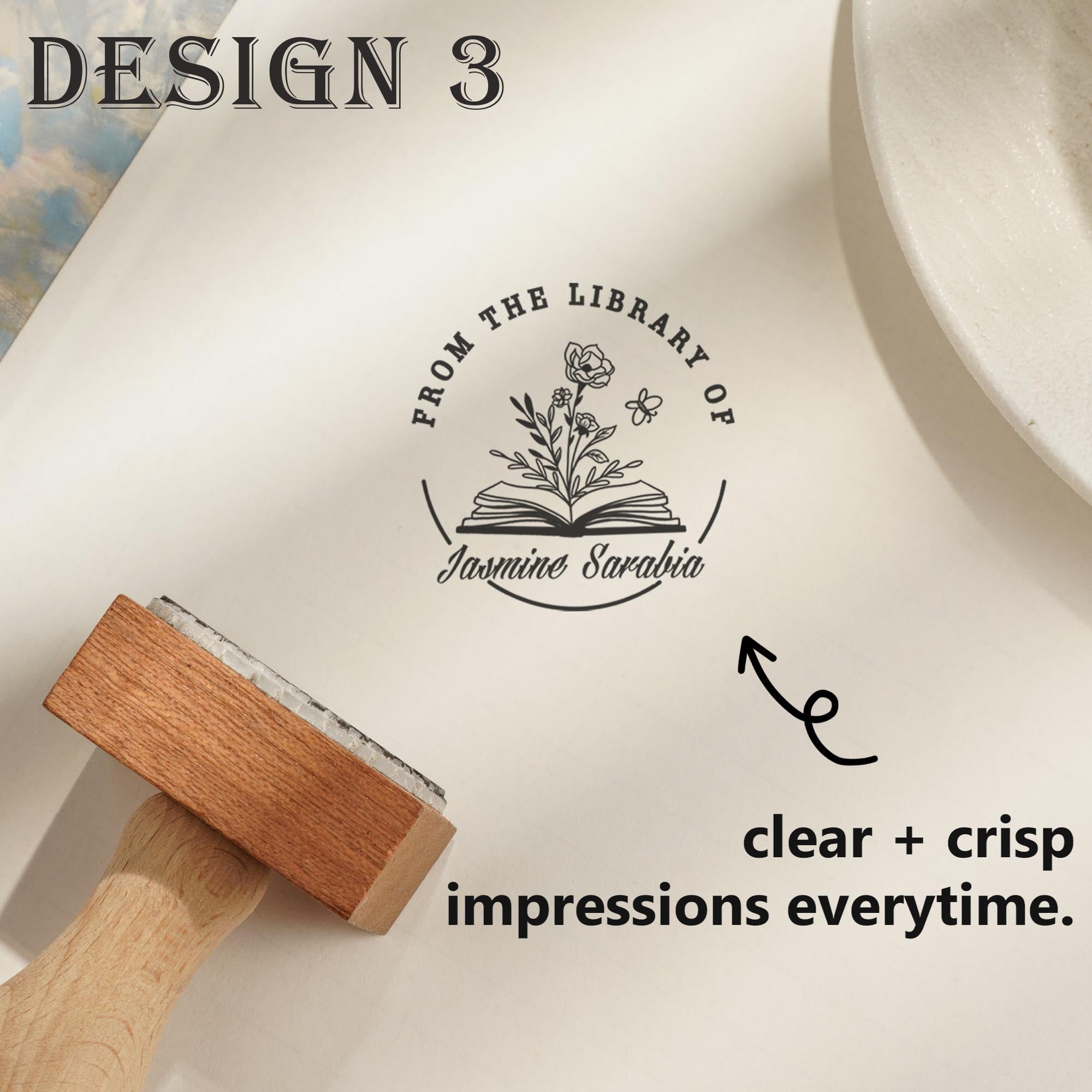 Customized library wooden stamps