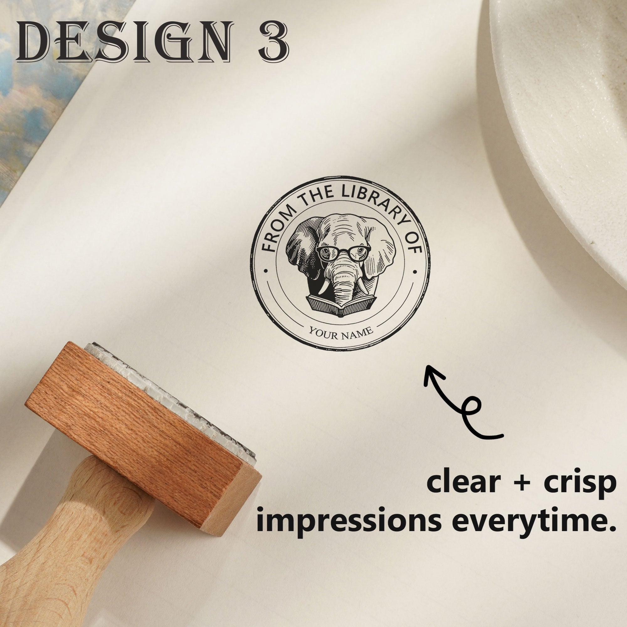 Custom wooden seals for libraries