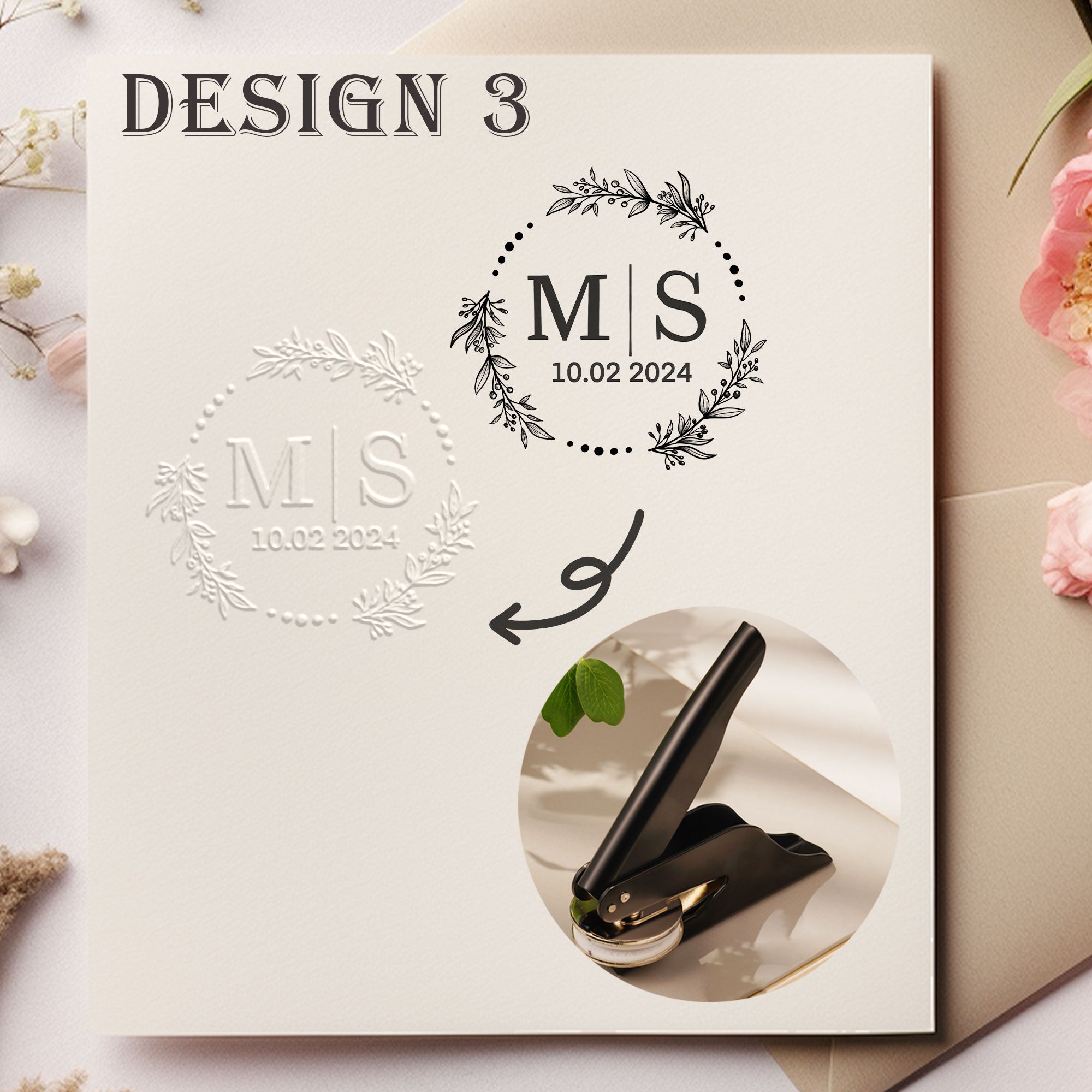 Custom Romantic Wedding Embosser