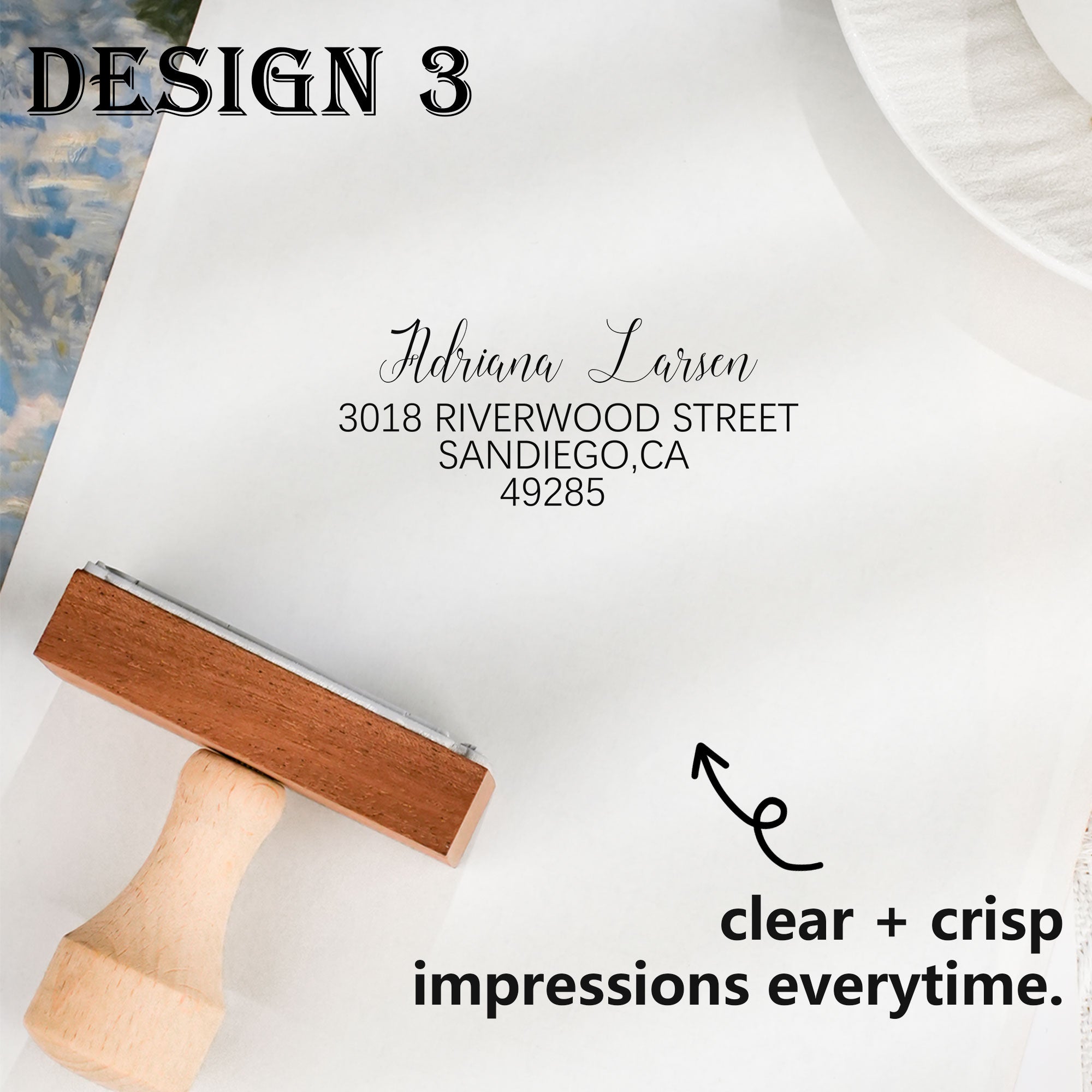 Address Home Wood Stamp