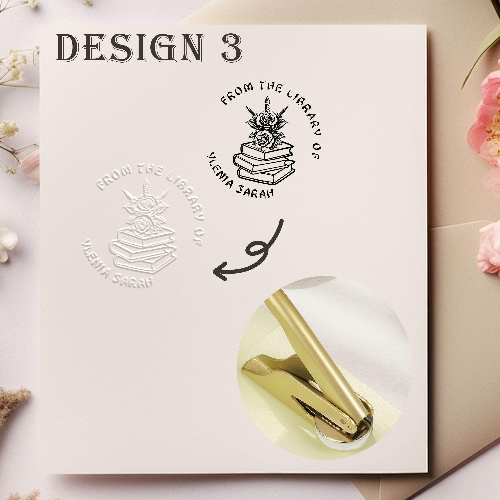 Custom Retro Floral Embosser