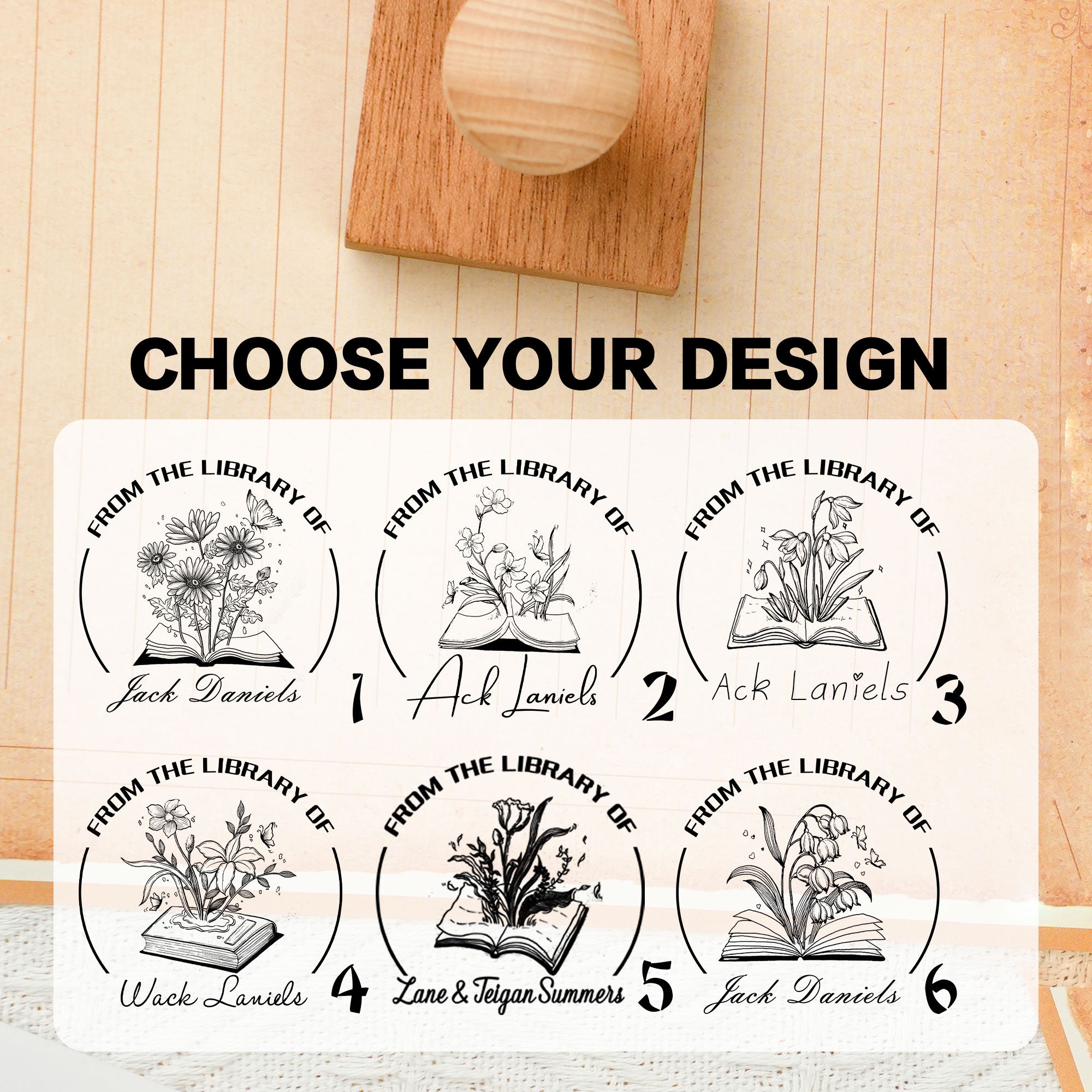 Custom Wood Rubber Stamp