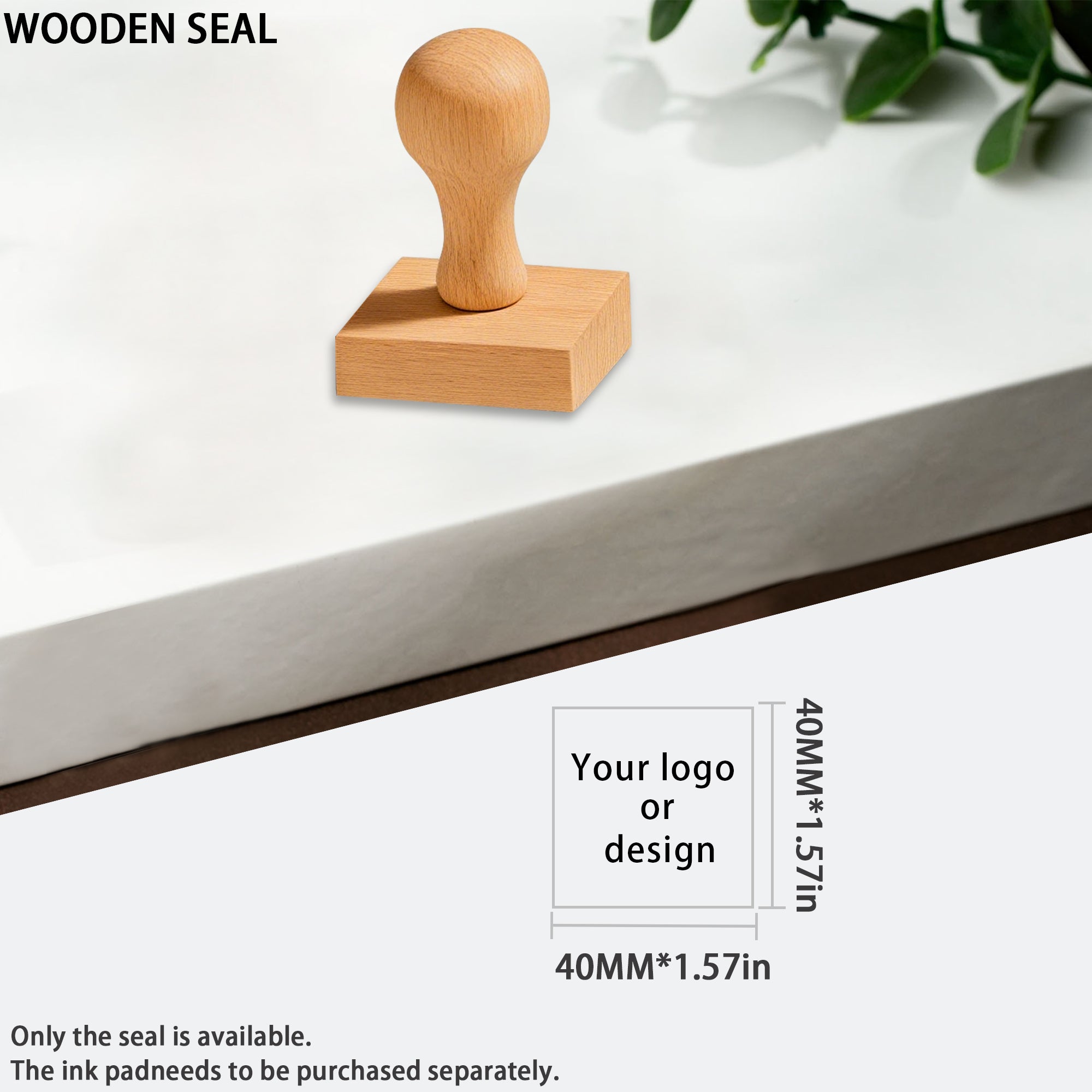 Custom Logo Engraved Wooden Stamp