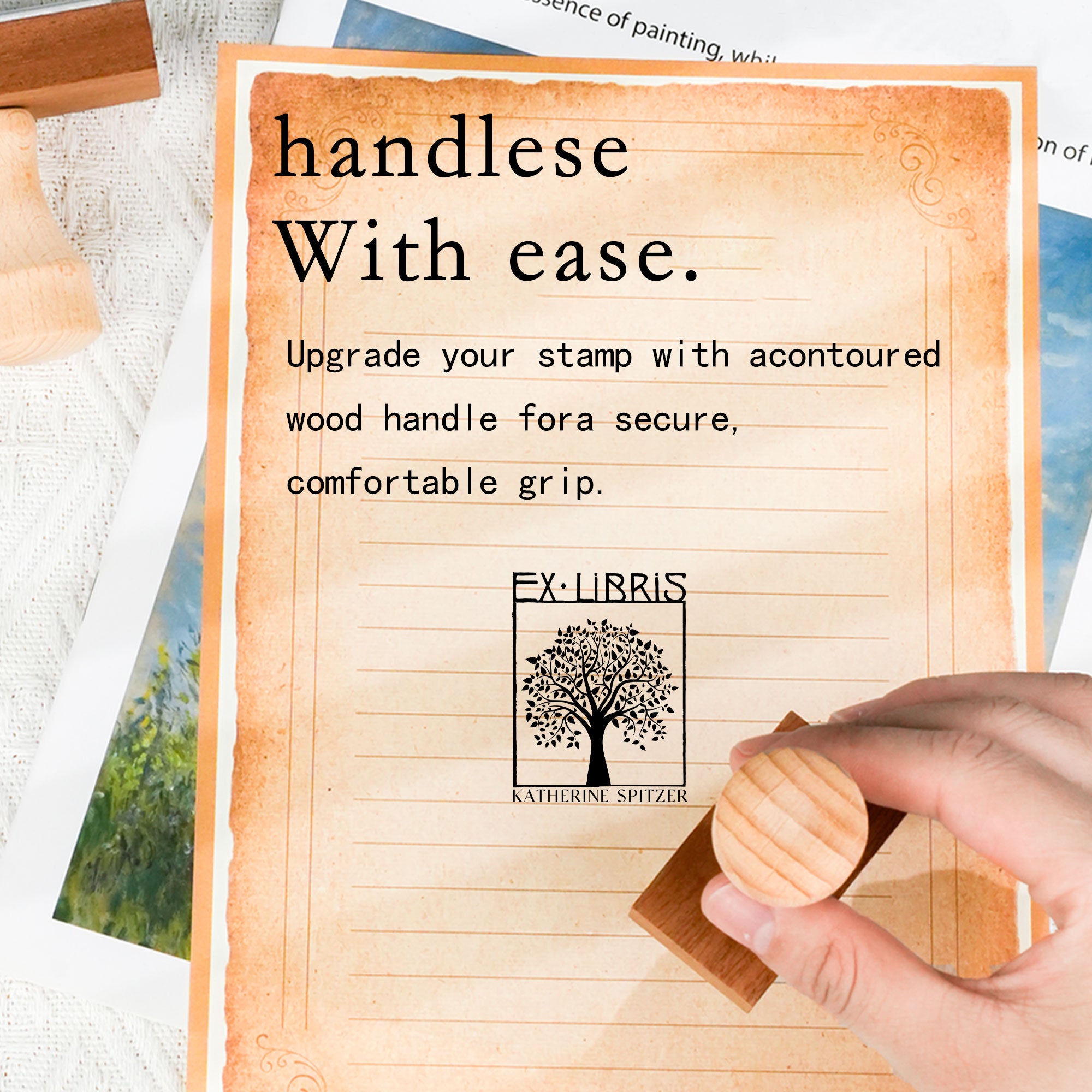Customized Art Bookplate Stamp