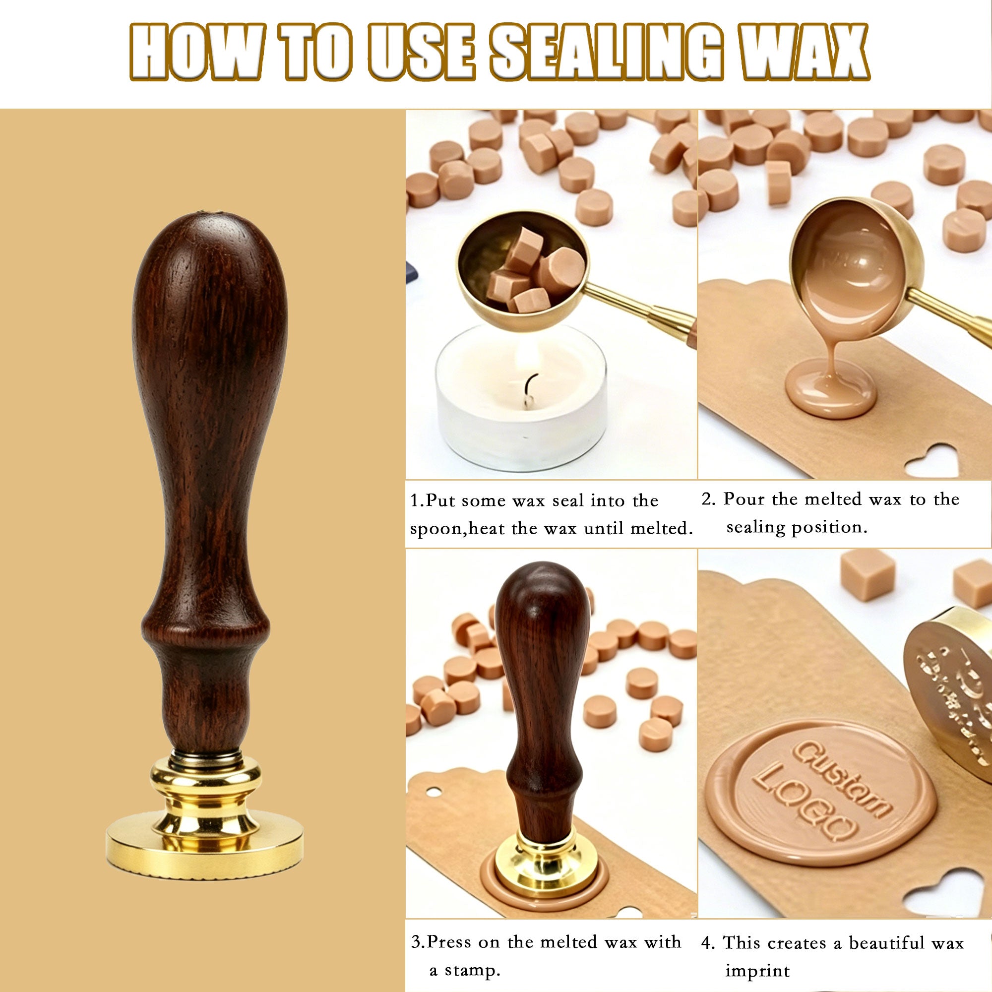 Custom Logo Wax Seal Stamp for Gift Packaging