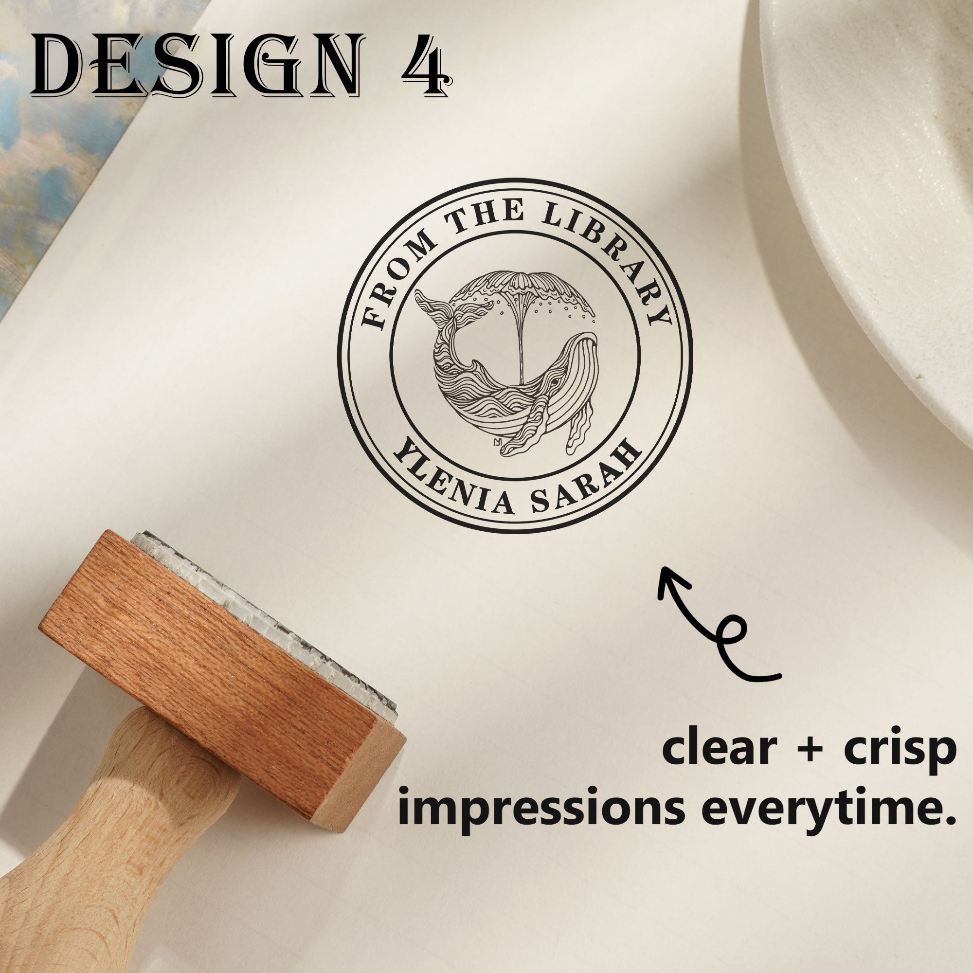 Custom Minimal Rubber Wood Stamp