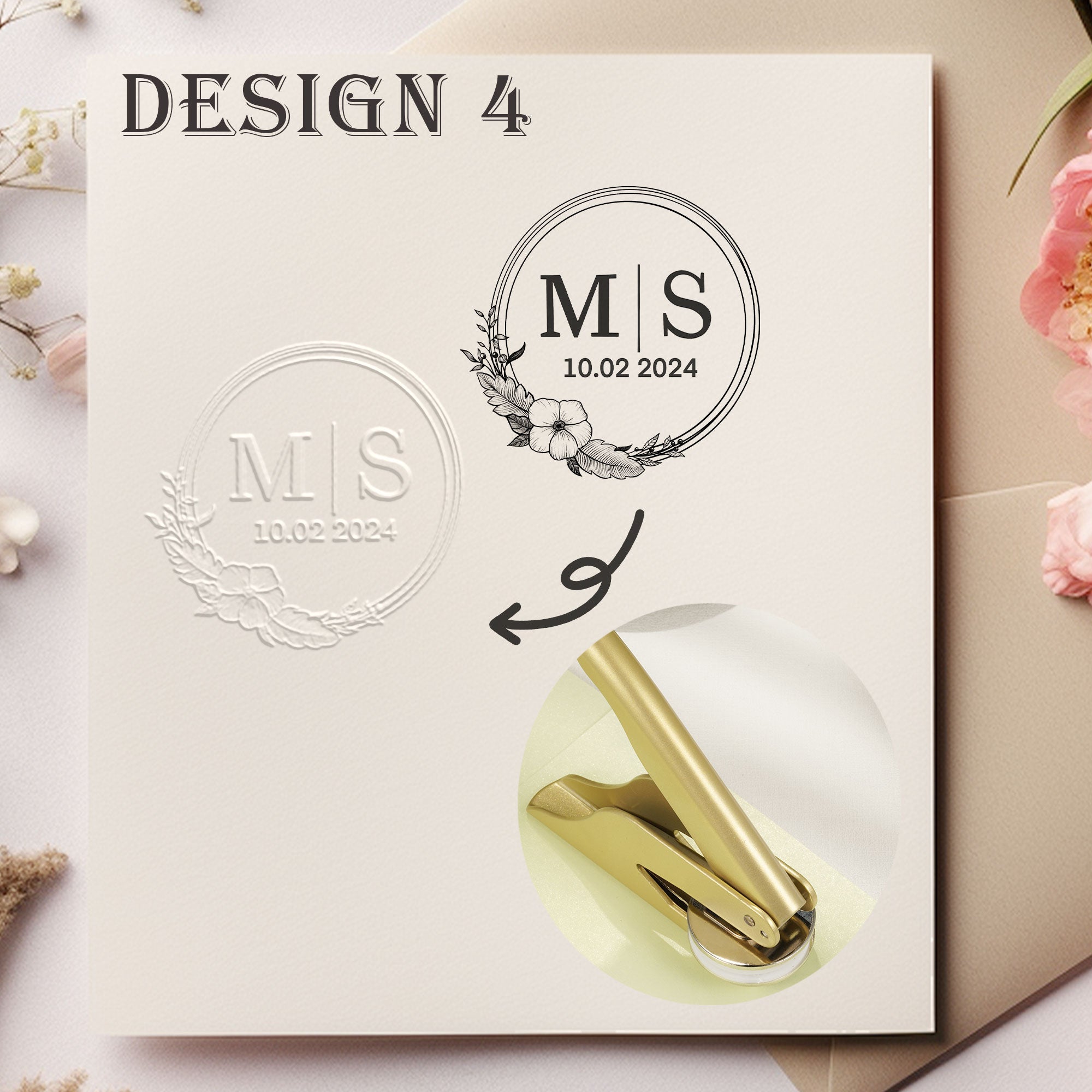 Custom Romantic Wedding Embosser