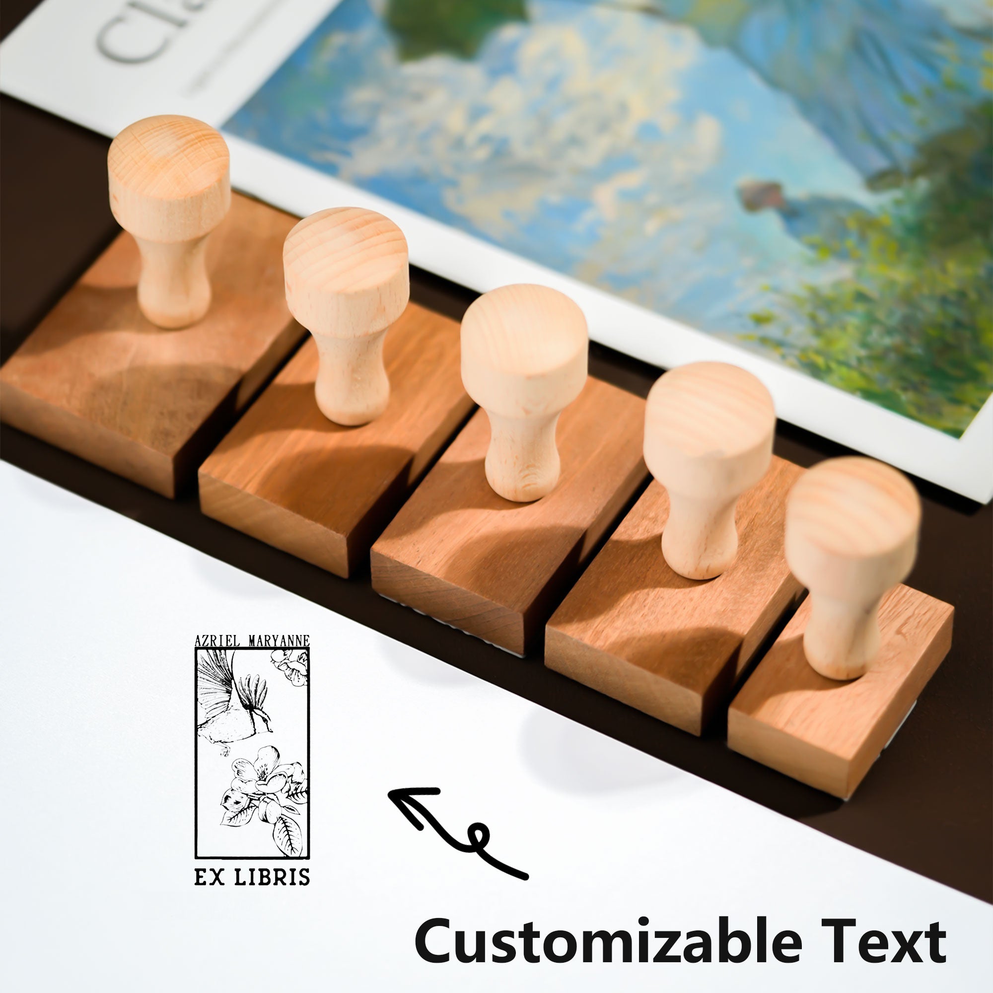 Customized Modern Bookplate Stamp