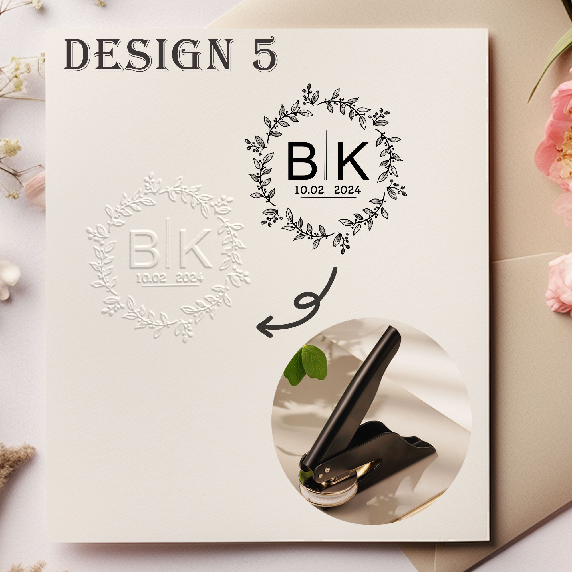 Custom Romantic Wedding Embosser
