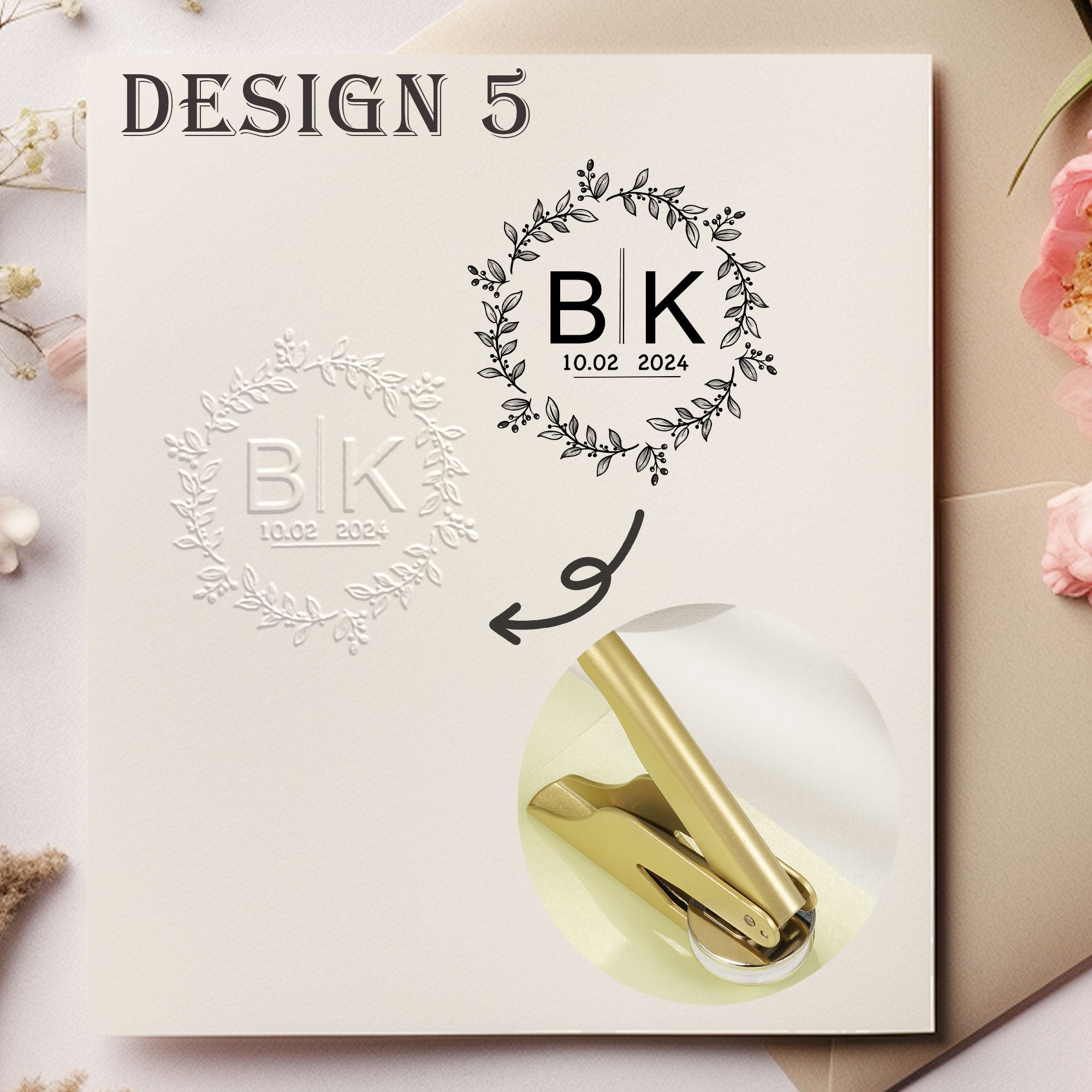 Custom Romantic Wedding Embosser