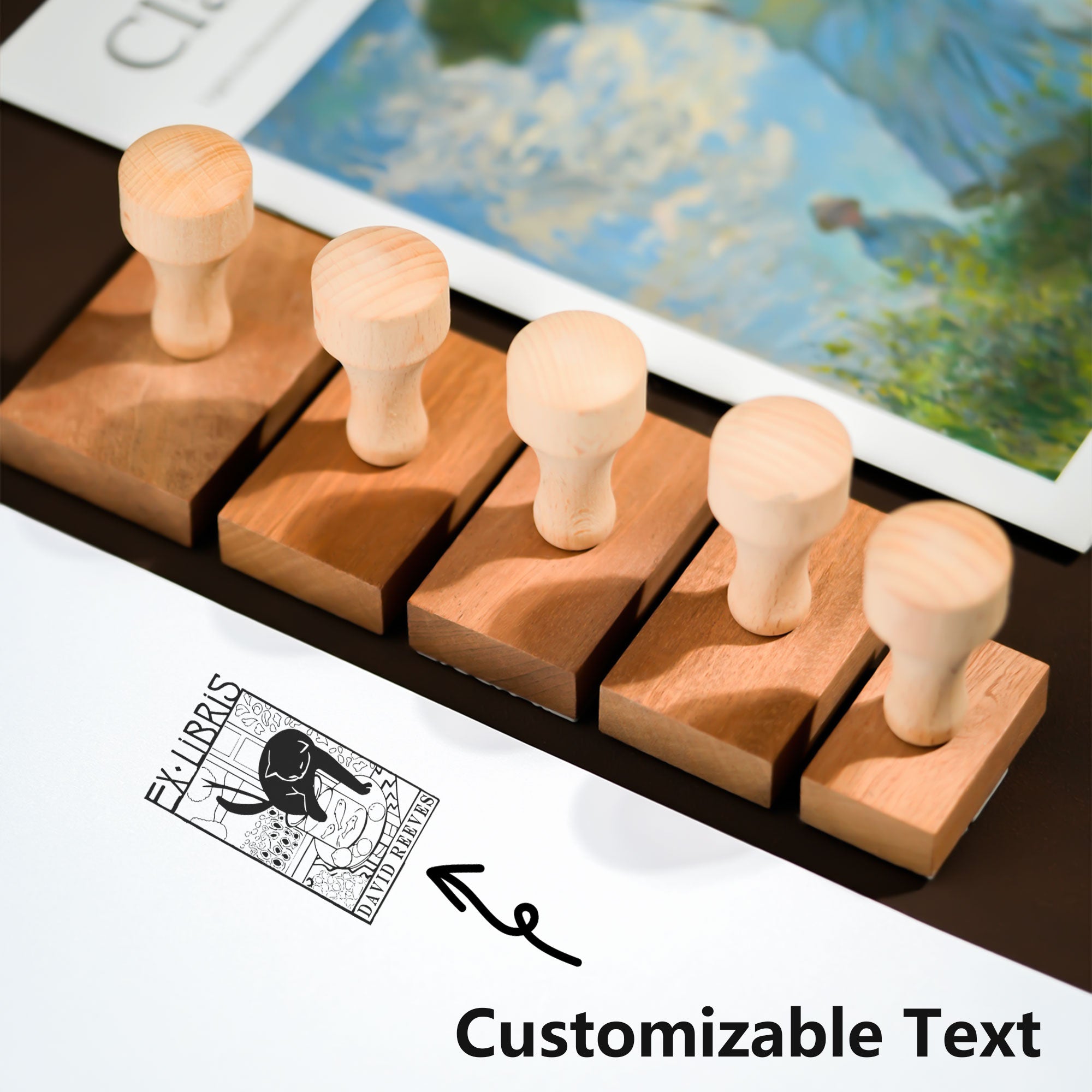 Customized Wooden Bookplate Stamp