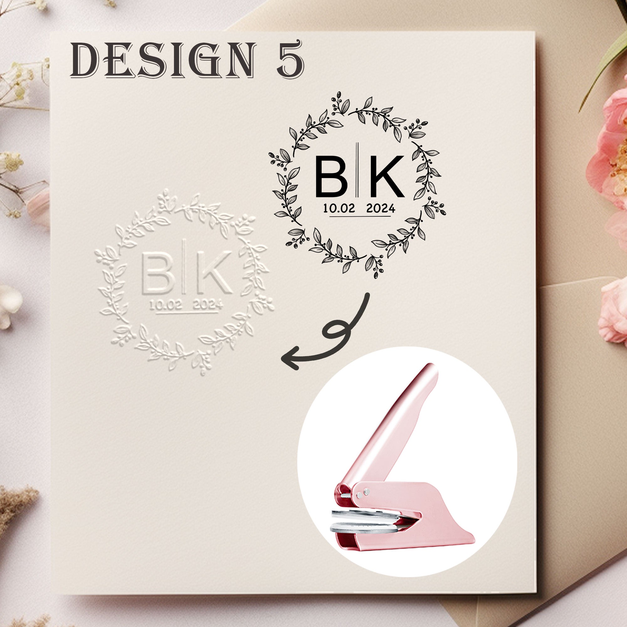 Custom Romantic Wedding Embosser