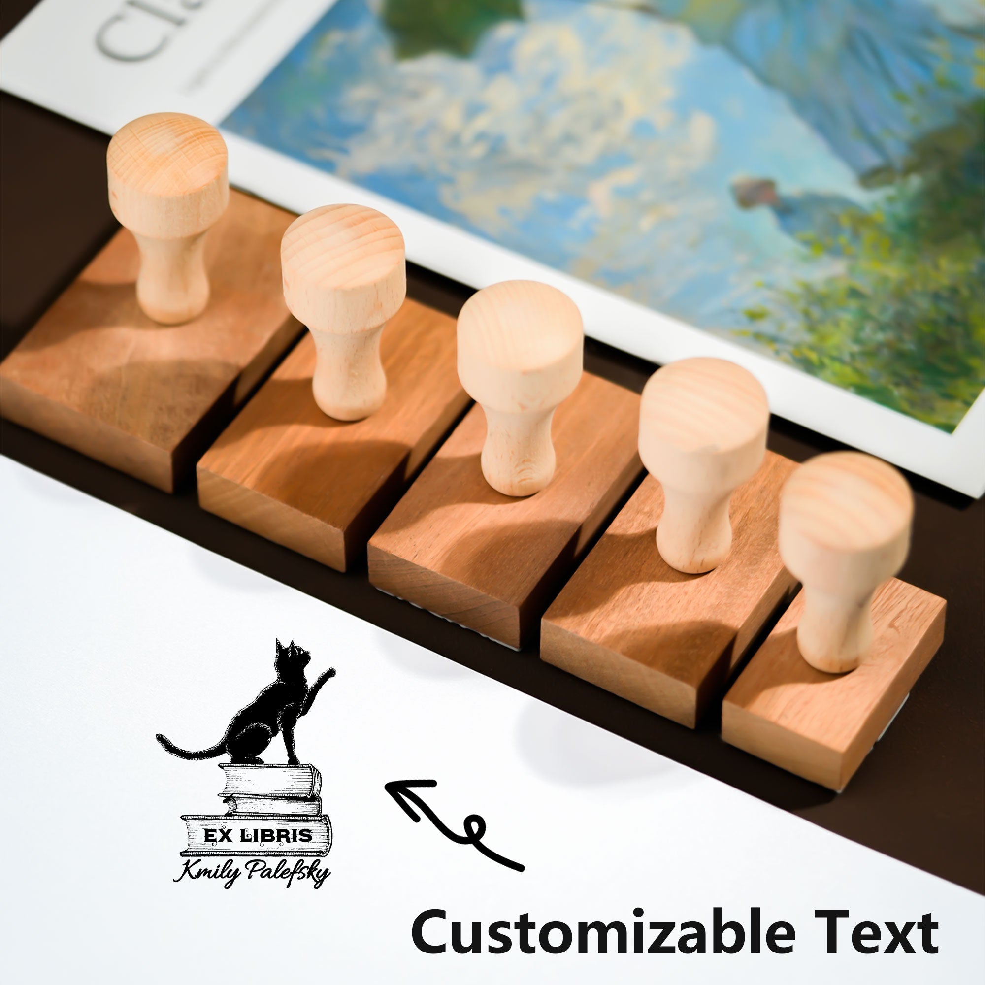 Customized Wooden Bookplate Stamp