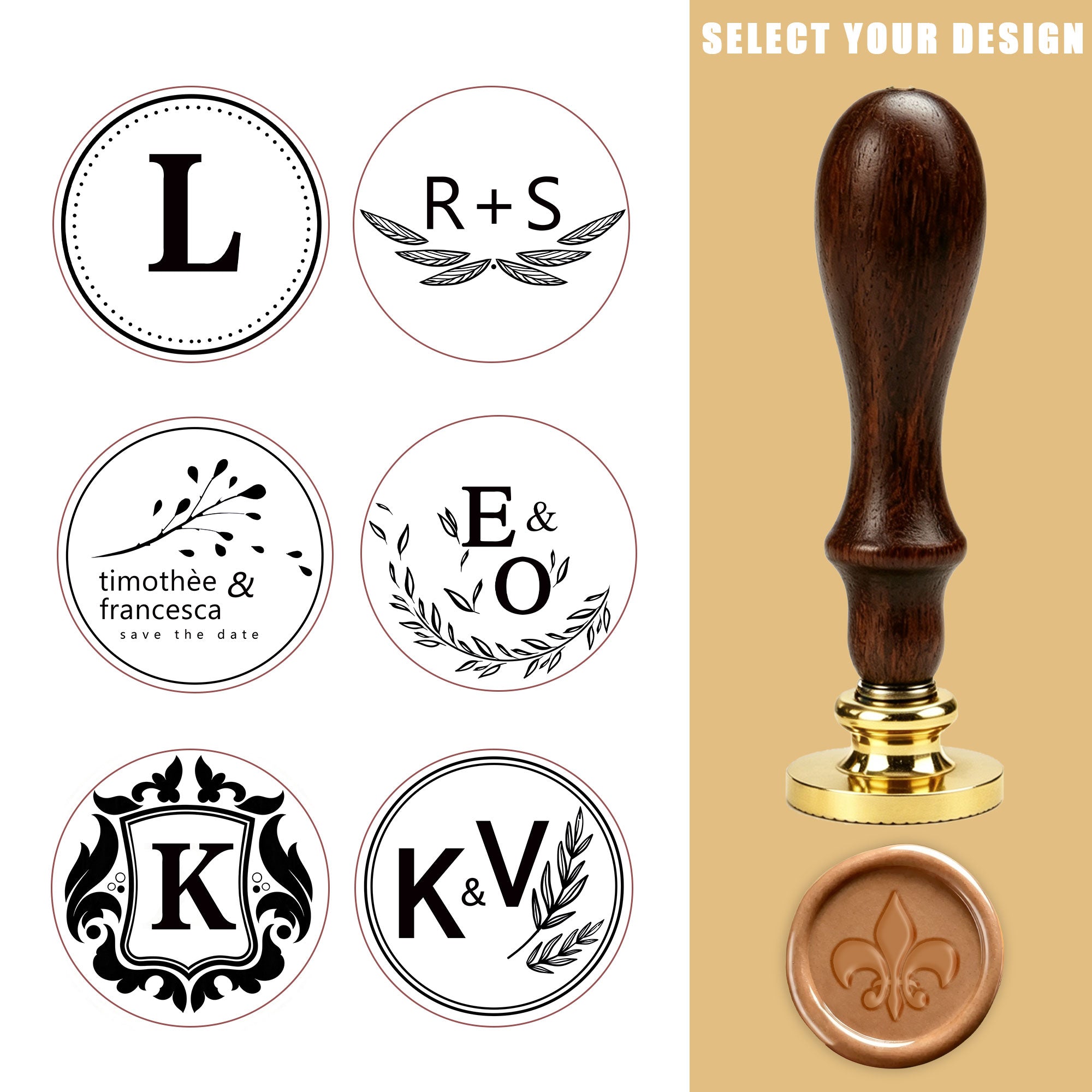 Custom Wax Seal Stamp for Envelopes & Invitations