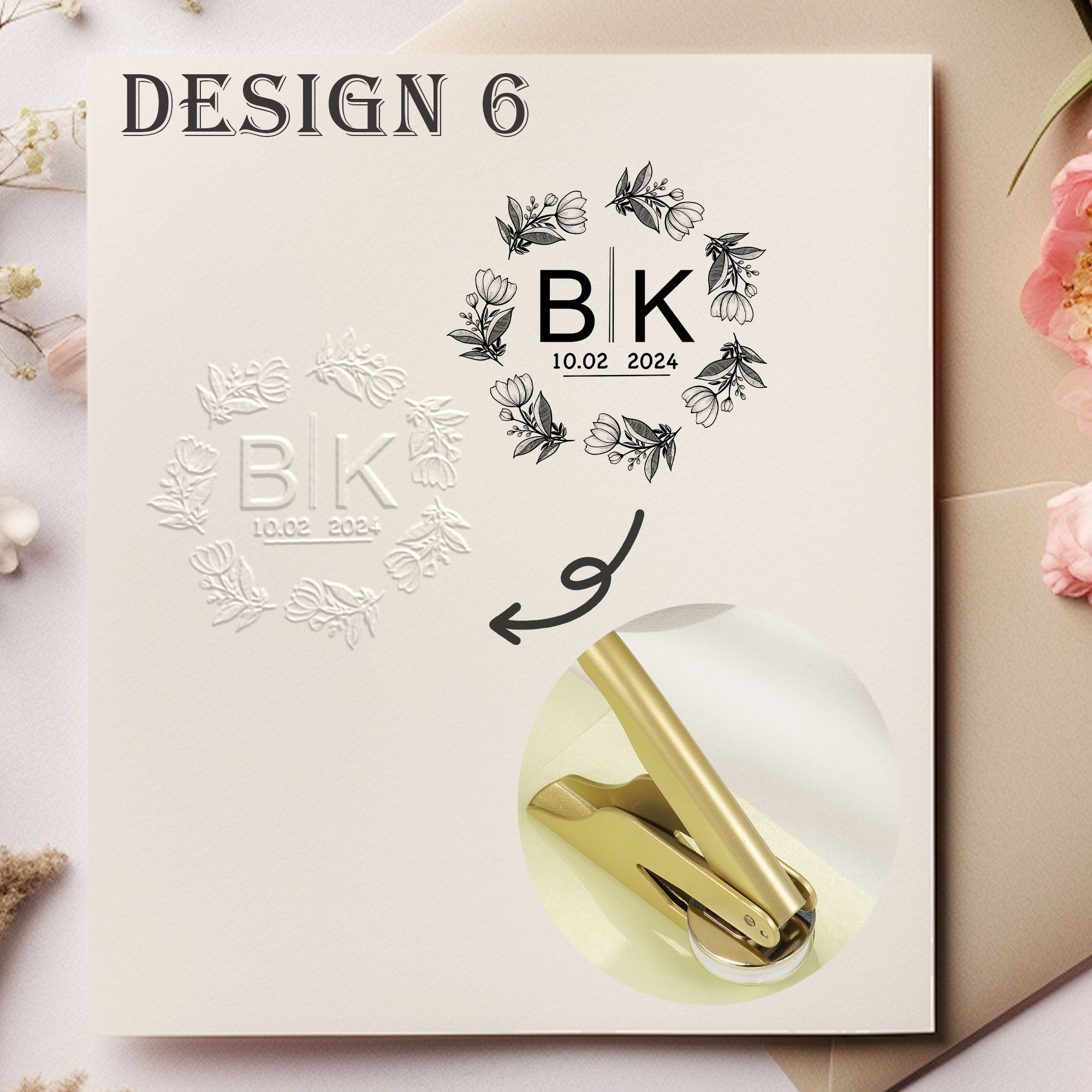 Custom Romantic Wedding Embosser