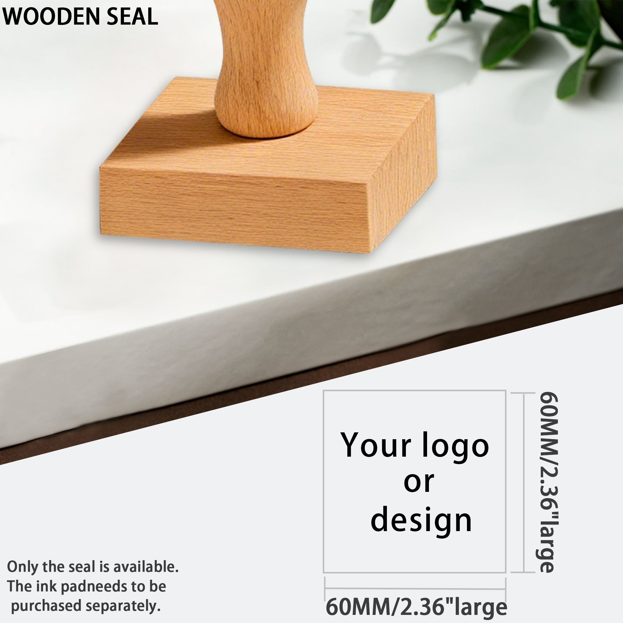 Custom Logo Engraved Wooden Stamp