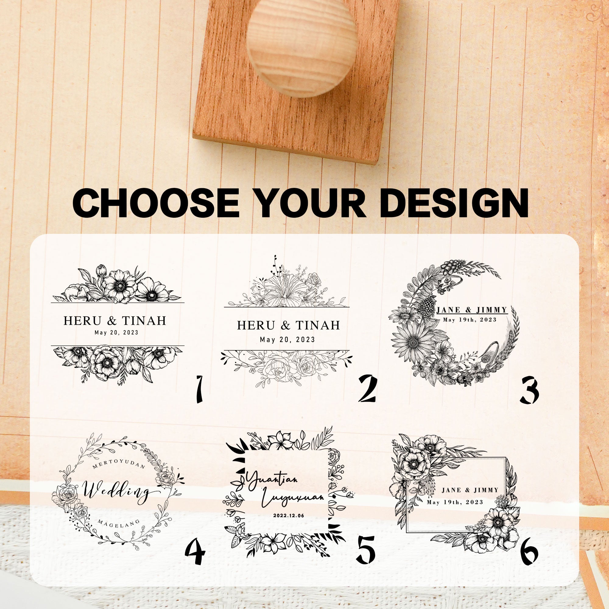 Wedding Decor Wood Stamp