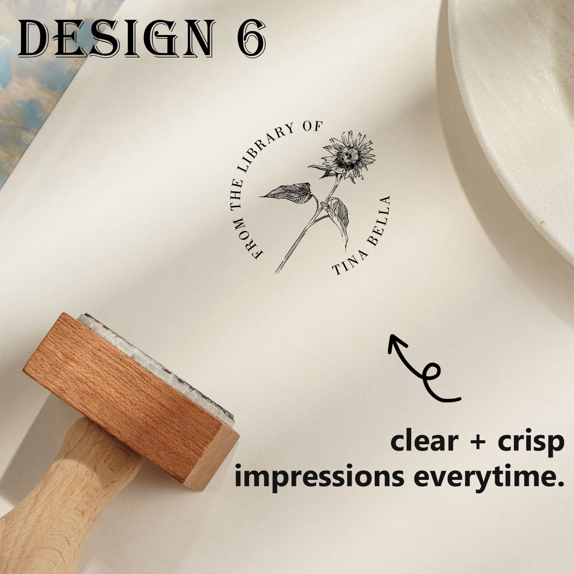 Personalized Wood Rubber Stamp