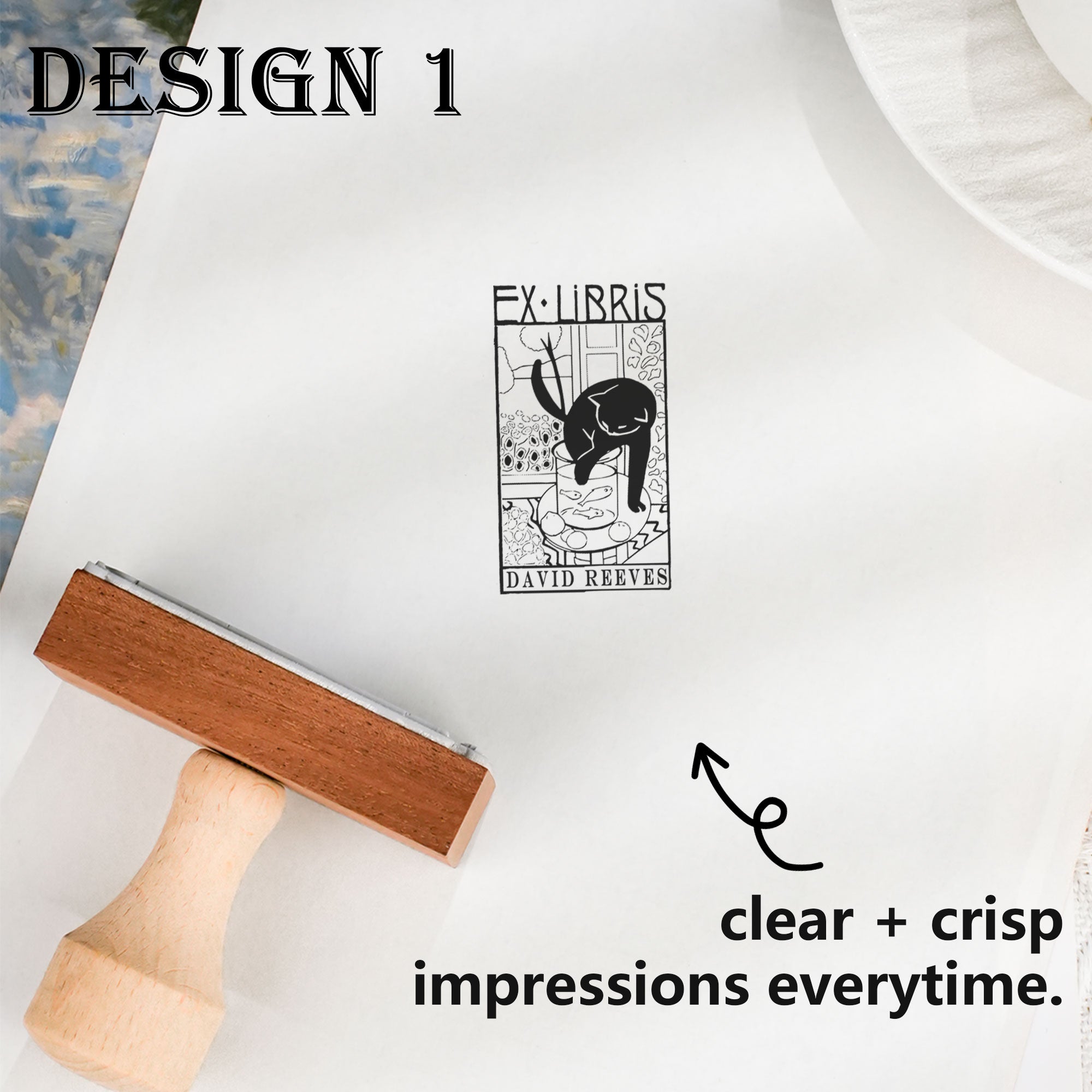 Customized Wooden Bookplate Stamp