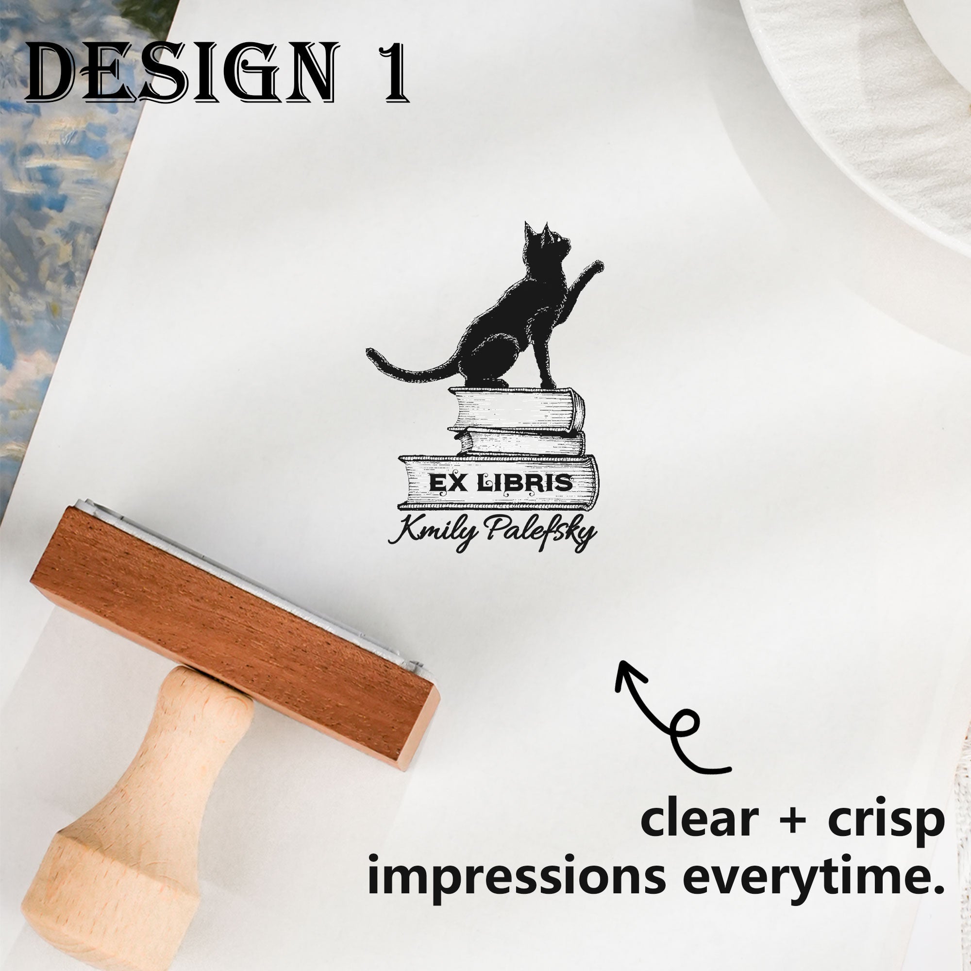 Customized Wooden Bookplate Stamp
