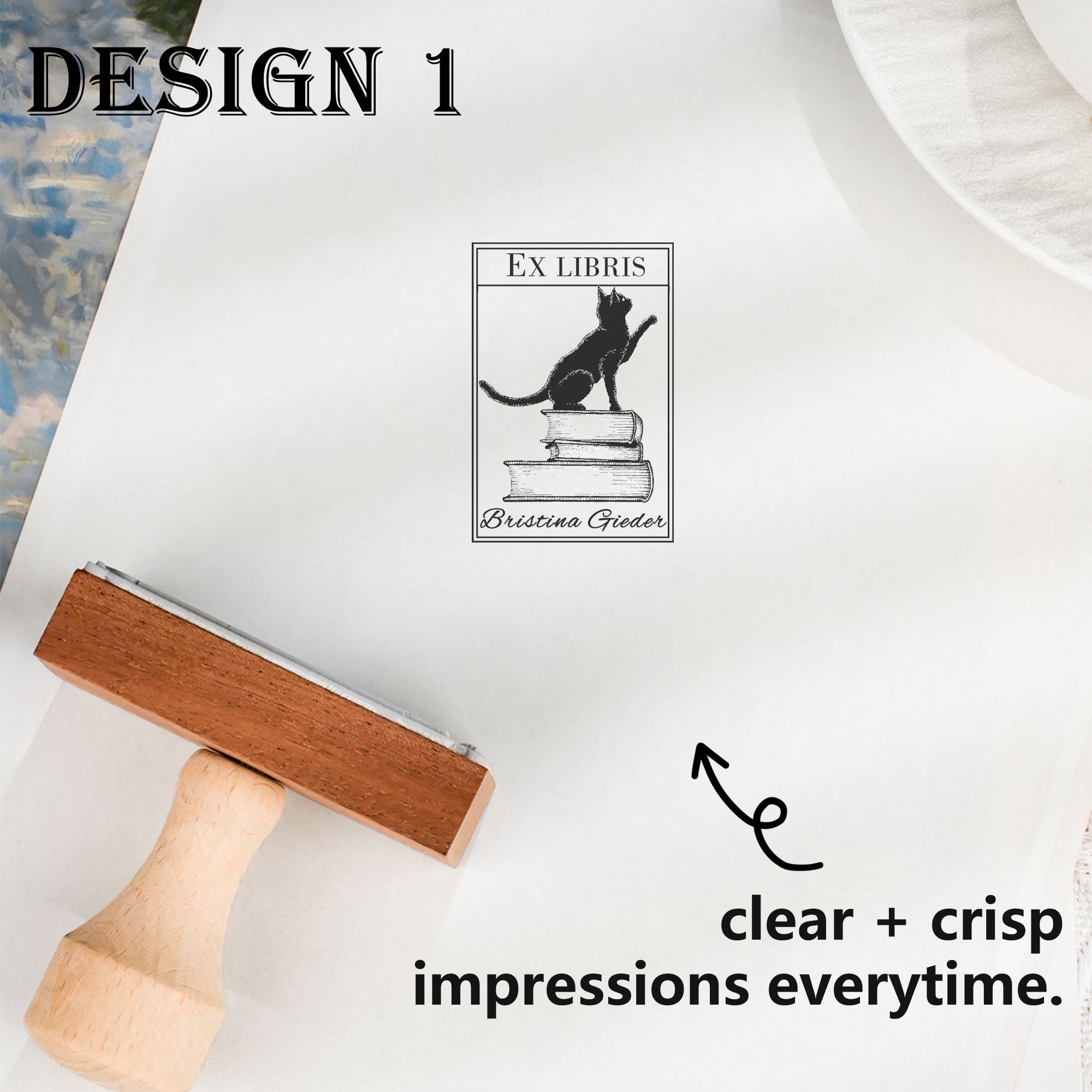 Customized Artistic Bookplate Stamp