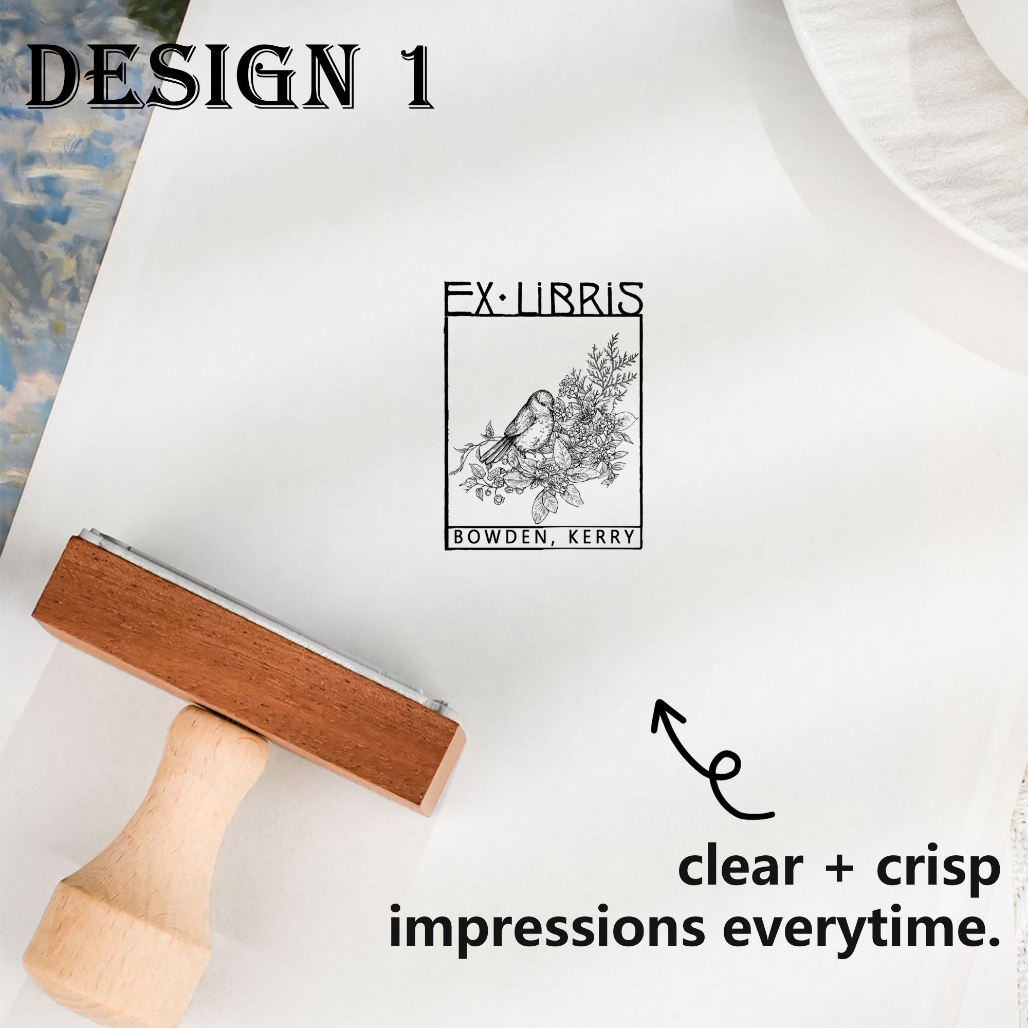 Customized Simple Bookplate Stamp