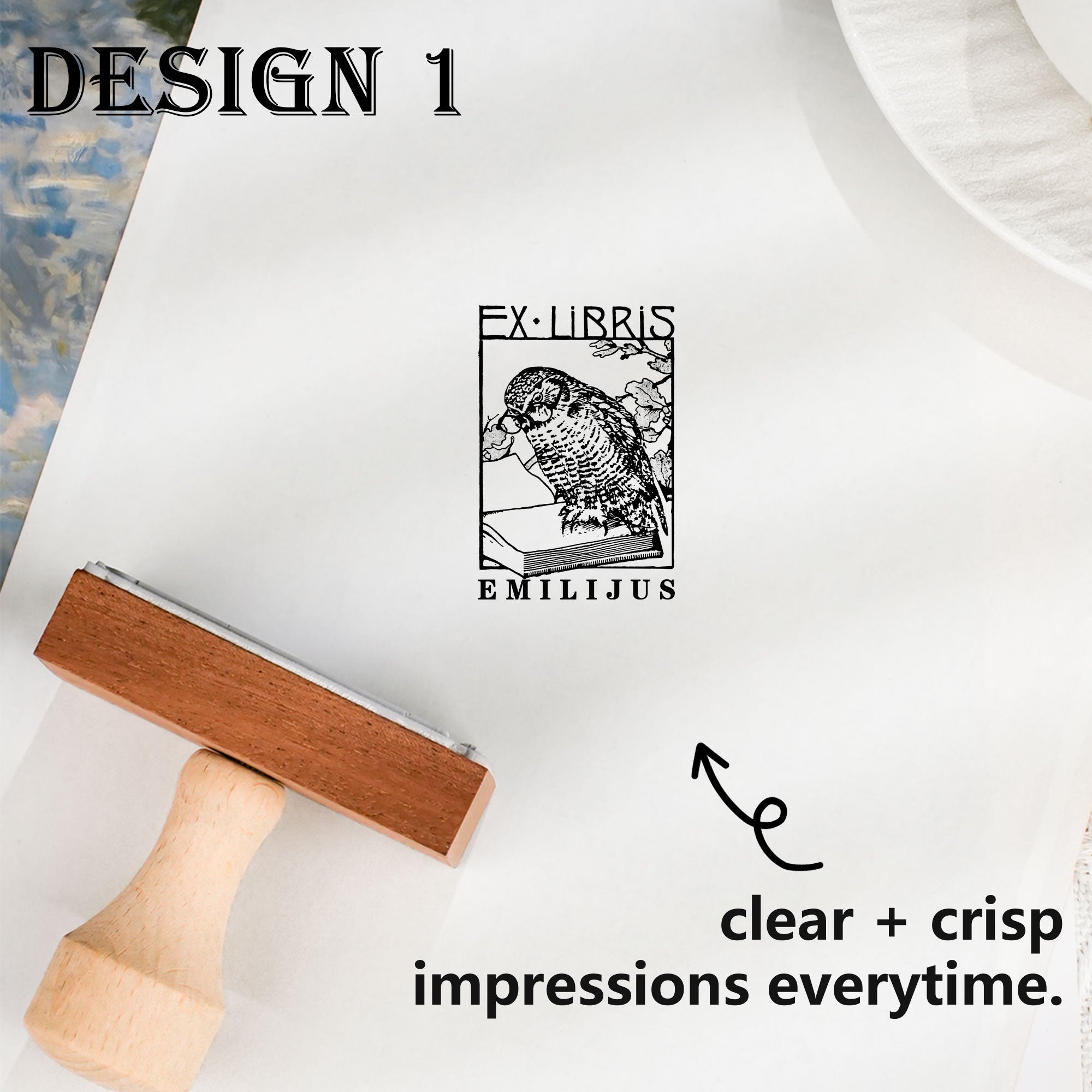 Customized Old Style Bookplate Stamp