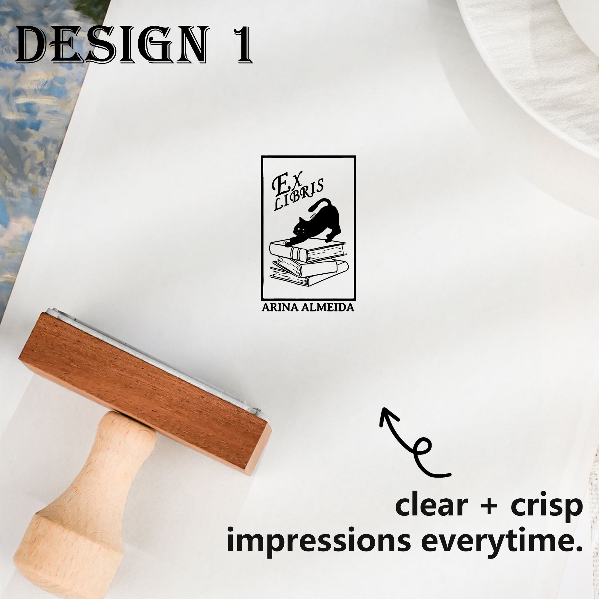 Customized Elegant Bookplate Stamp