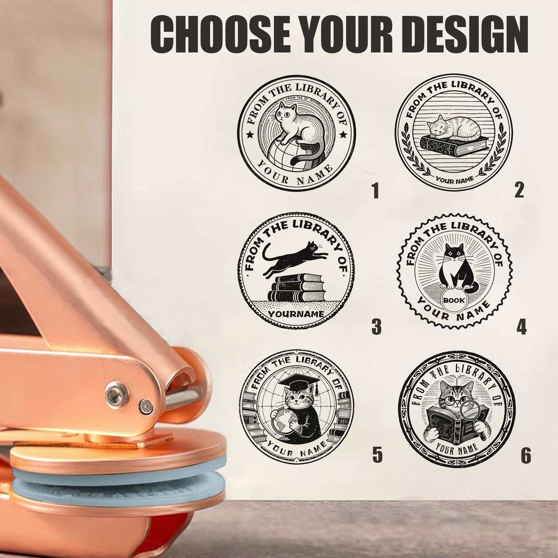 Custom metal embossing machine with interchangeable die plate and ergonomic handle for professional paper embossing