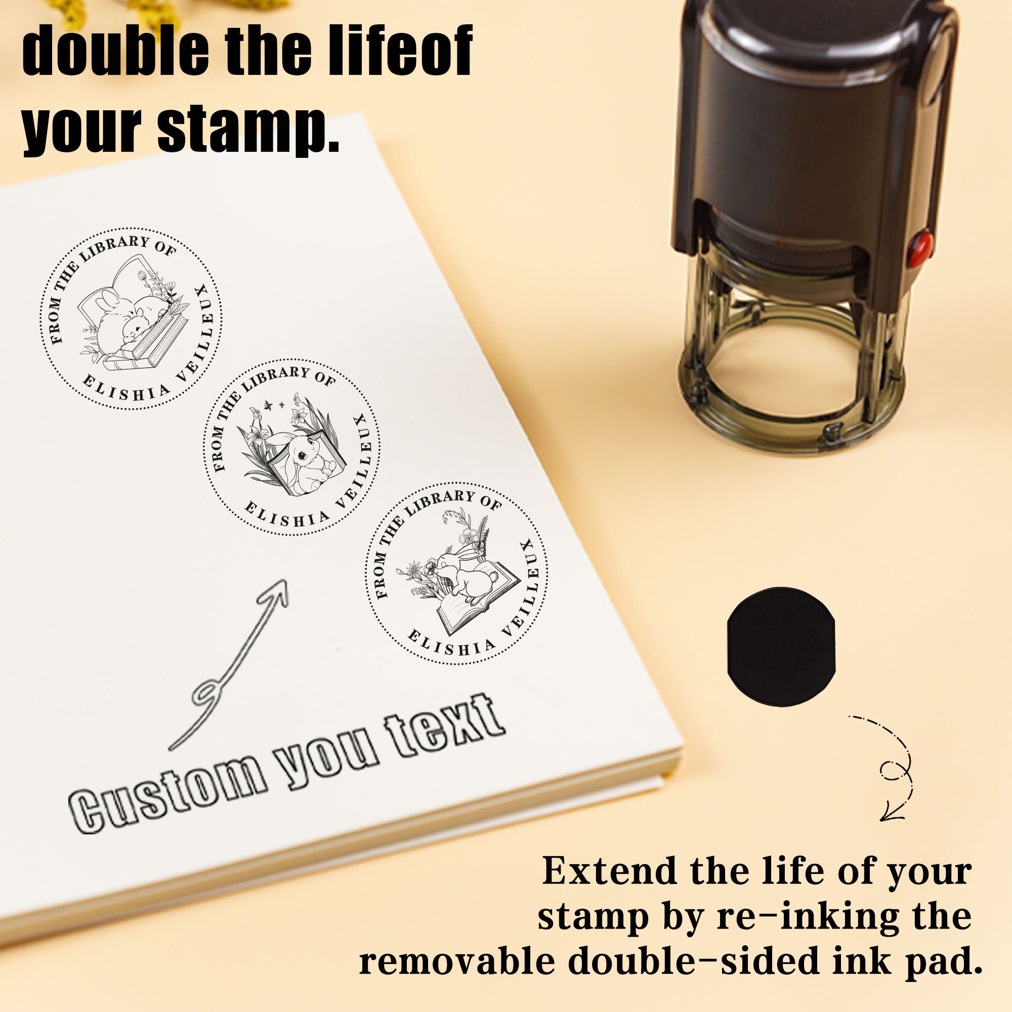 Custom Art Self‑inking Stamp