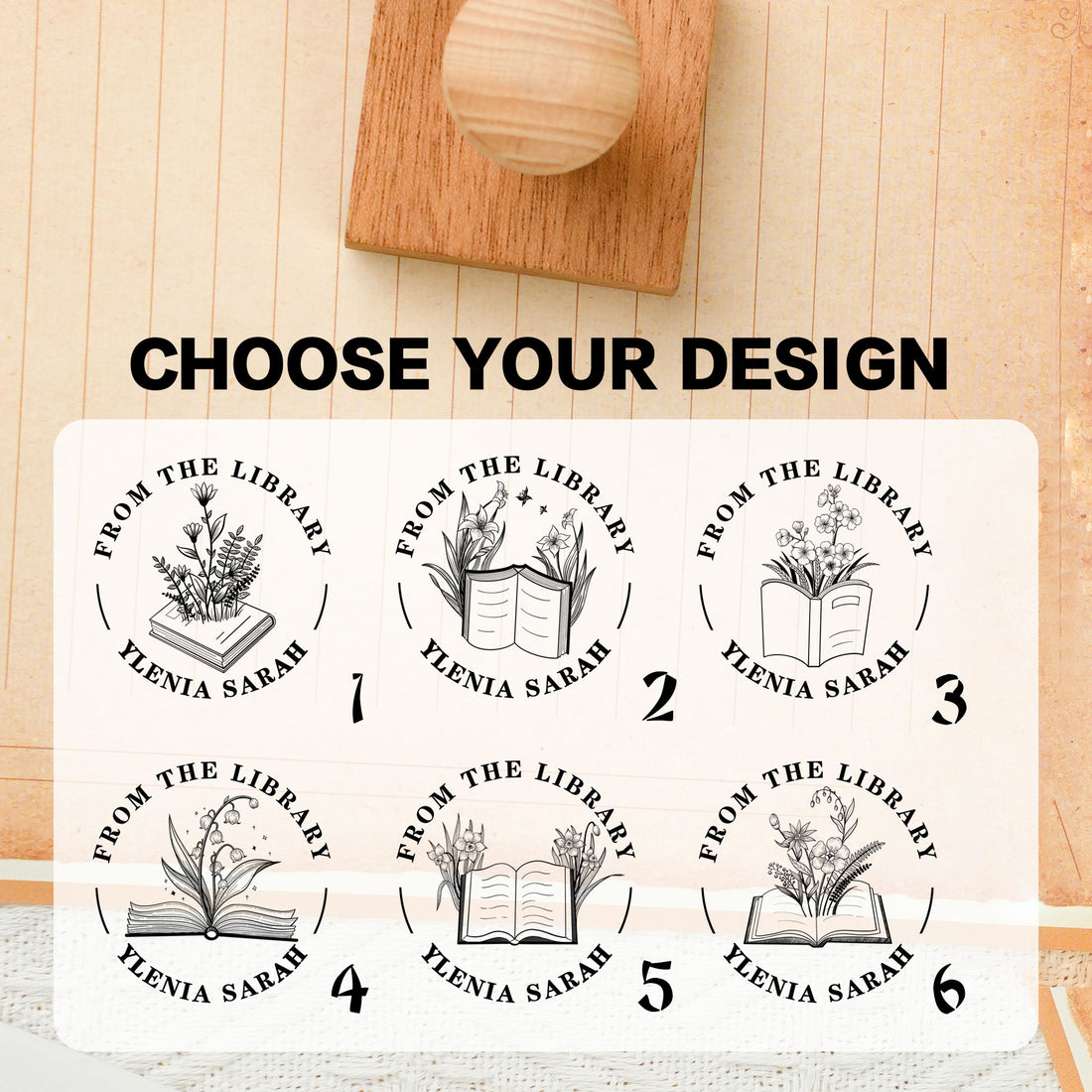 Custom Wood Rubber Stamp – Custom Text & Logo