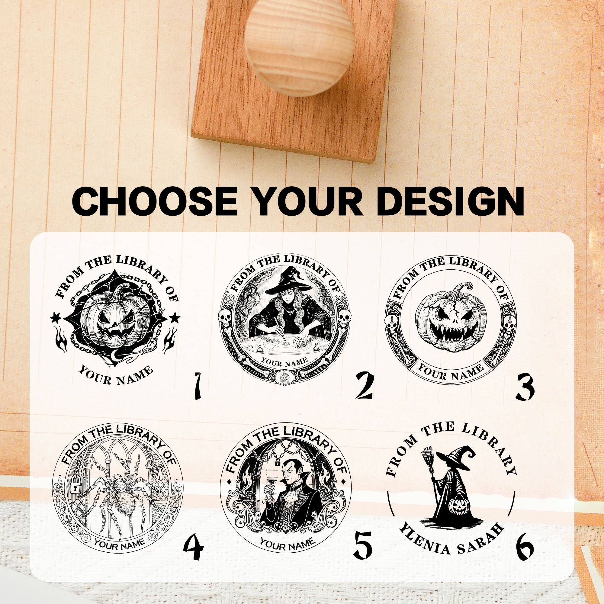 Customized vintage art stamps (Halloween)