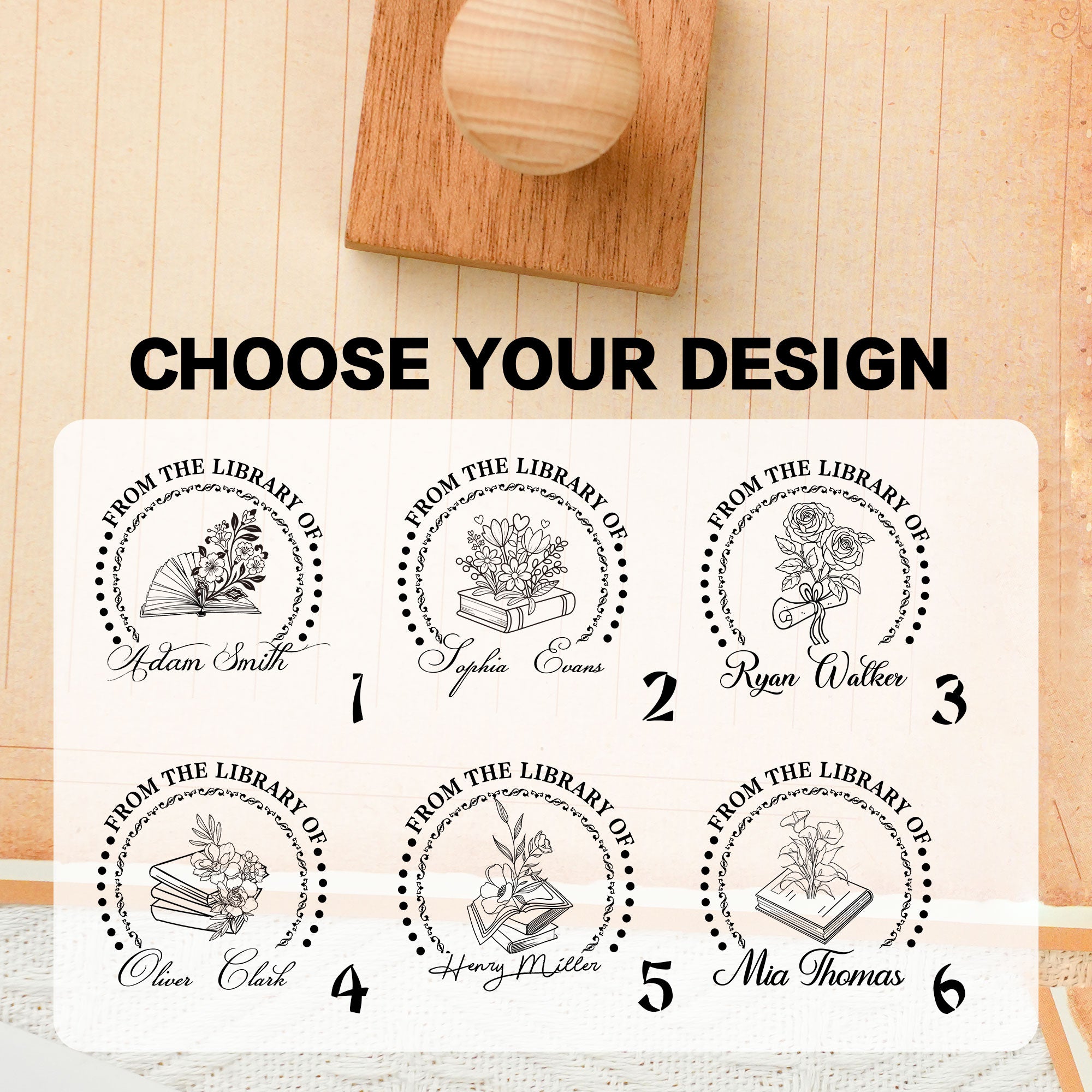 Custom Signature Wood Stamp