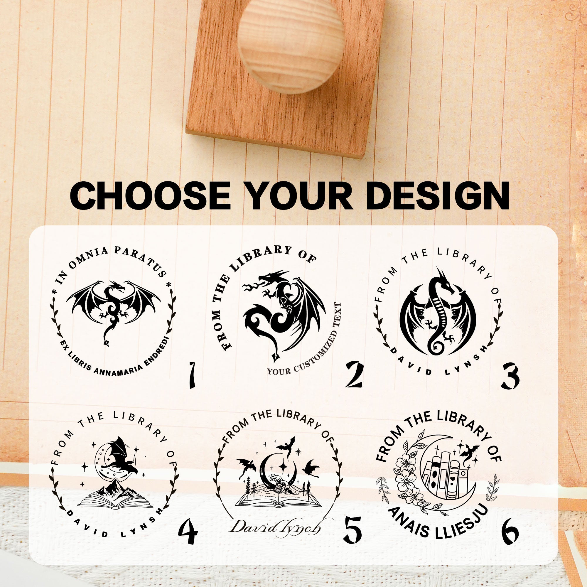 Custom Vintage Book Stamp