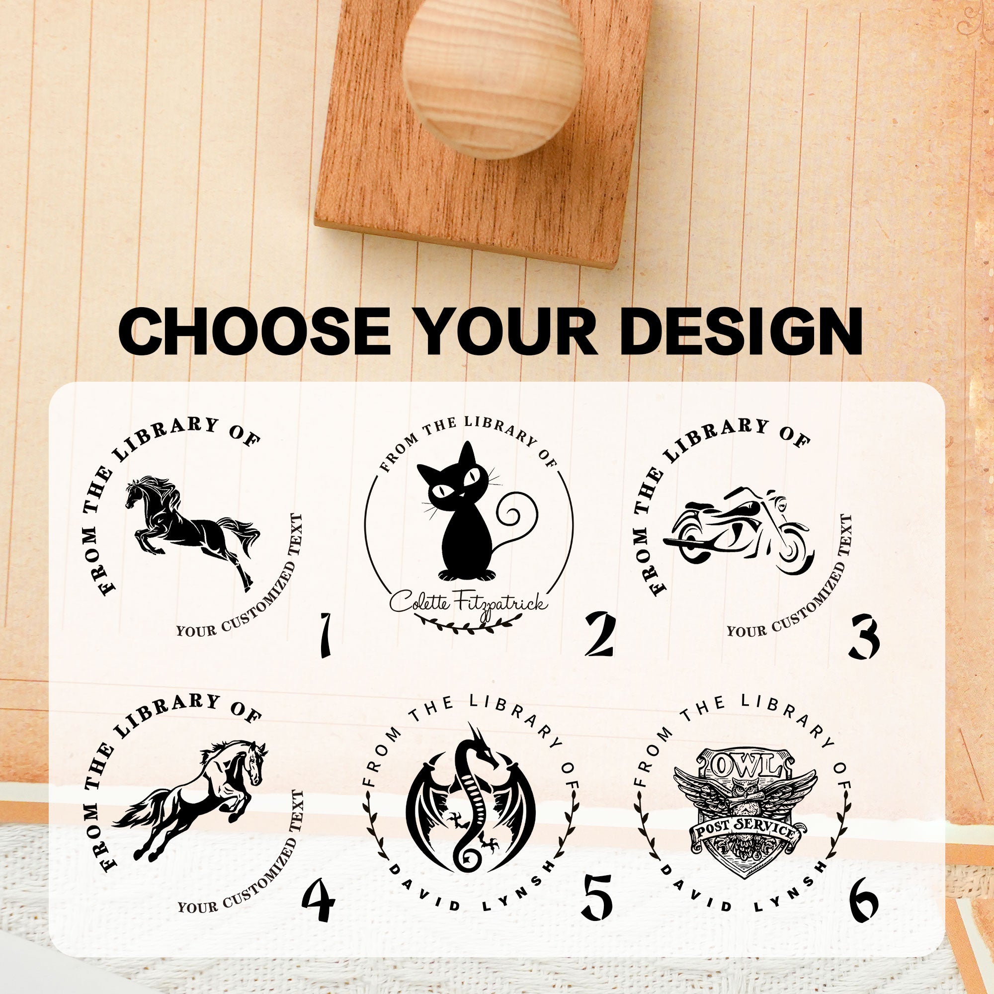 Custom Signature Wood Stamp