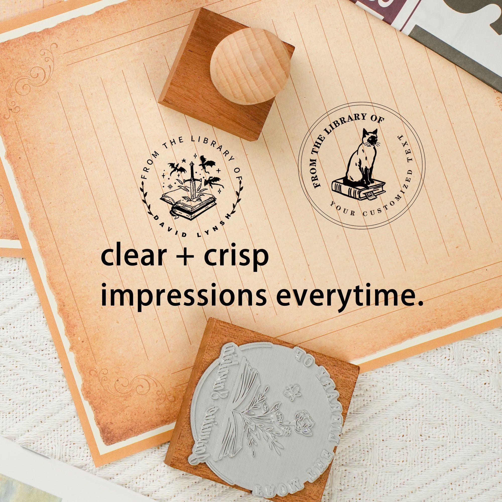 Custom Classic Wood Rubber Stamp