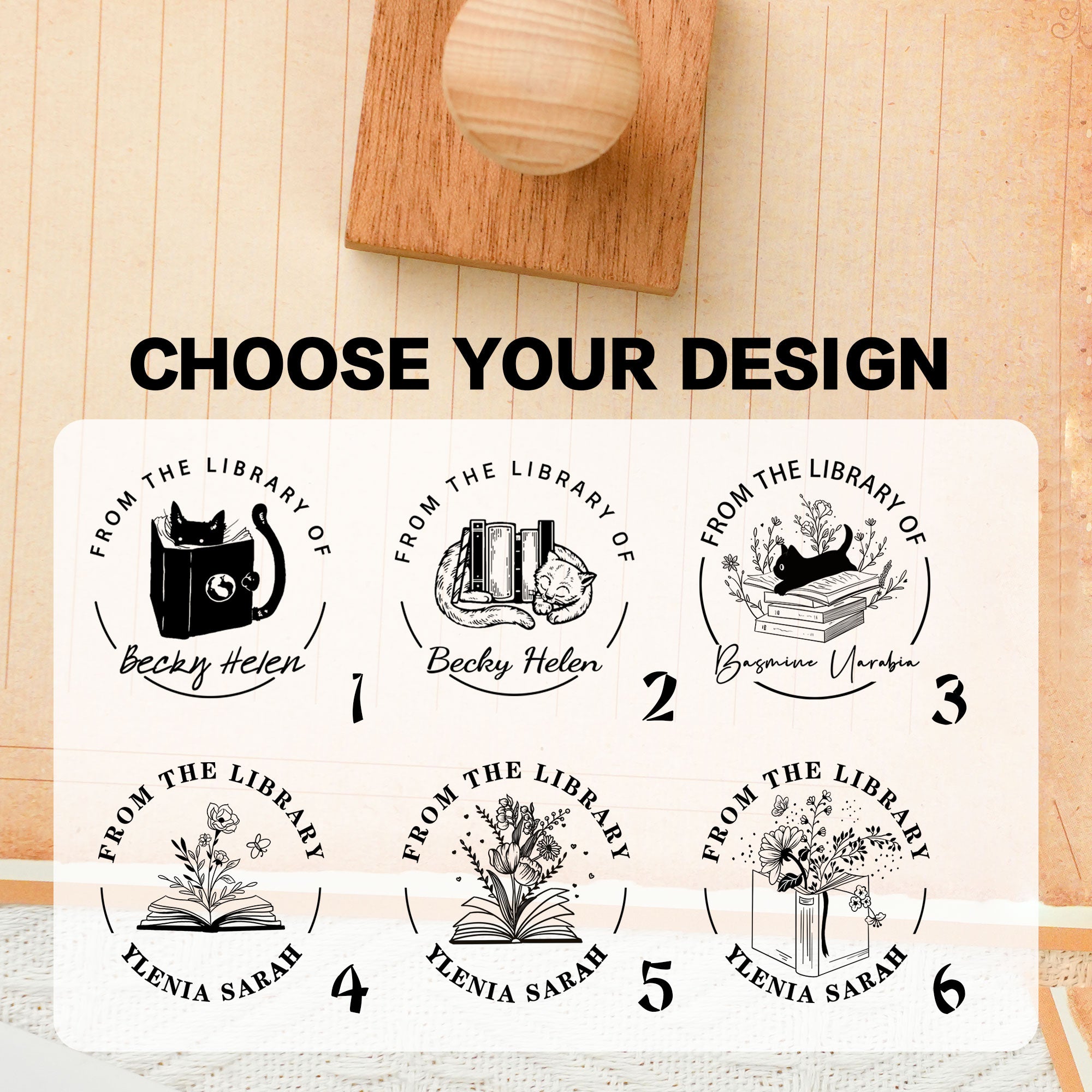 Custom Hand Design Wood Stamp