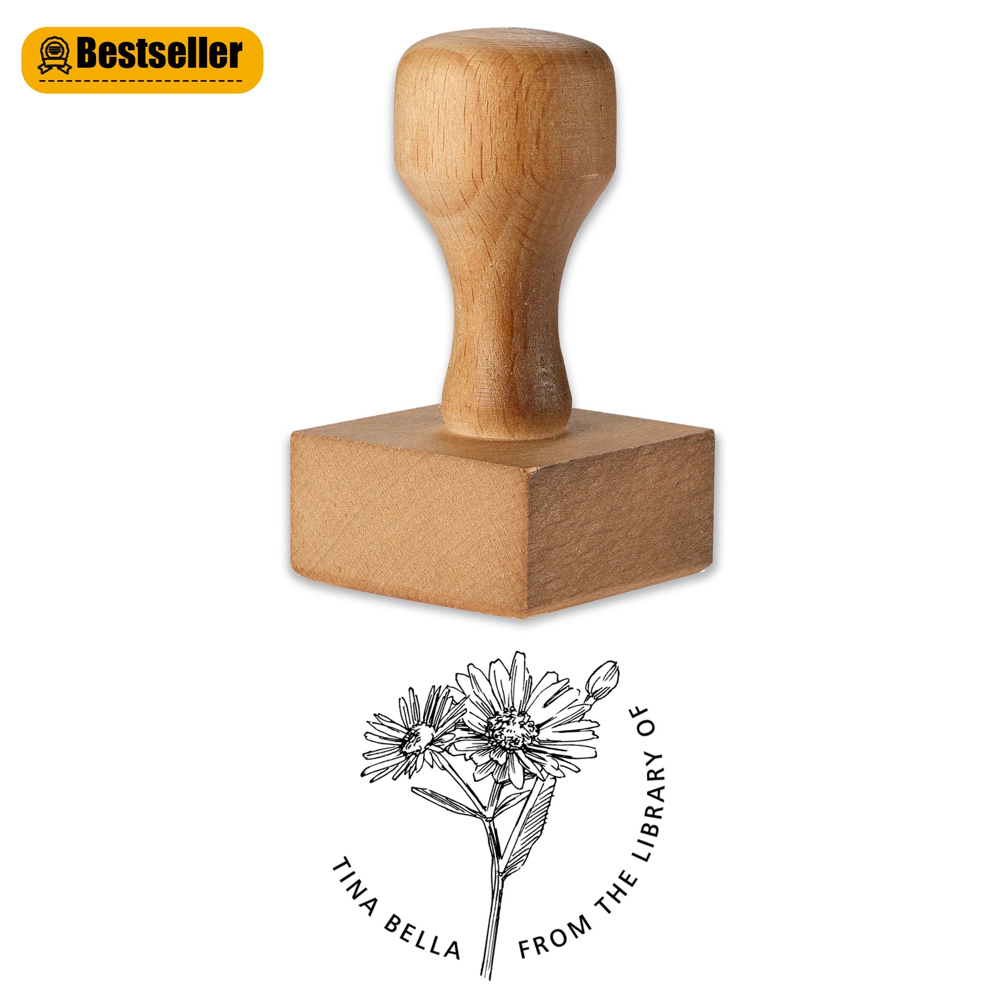 Personalized Wood Rubber Stamp
