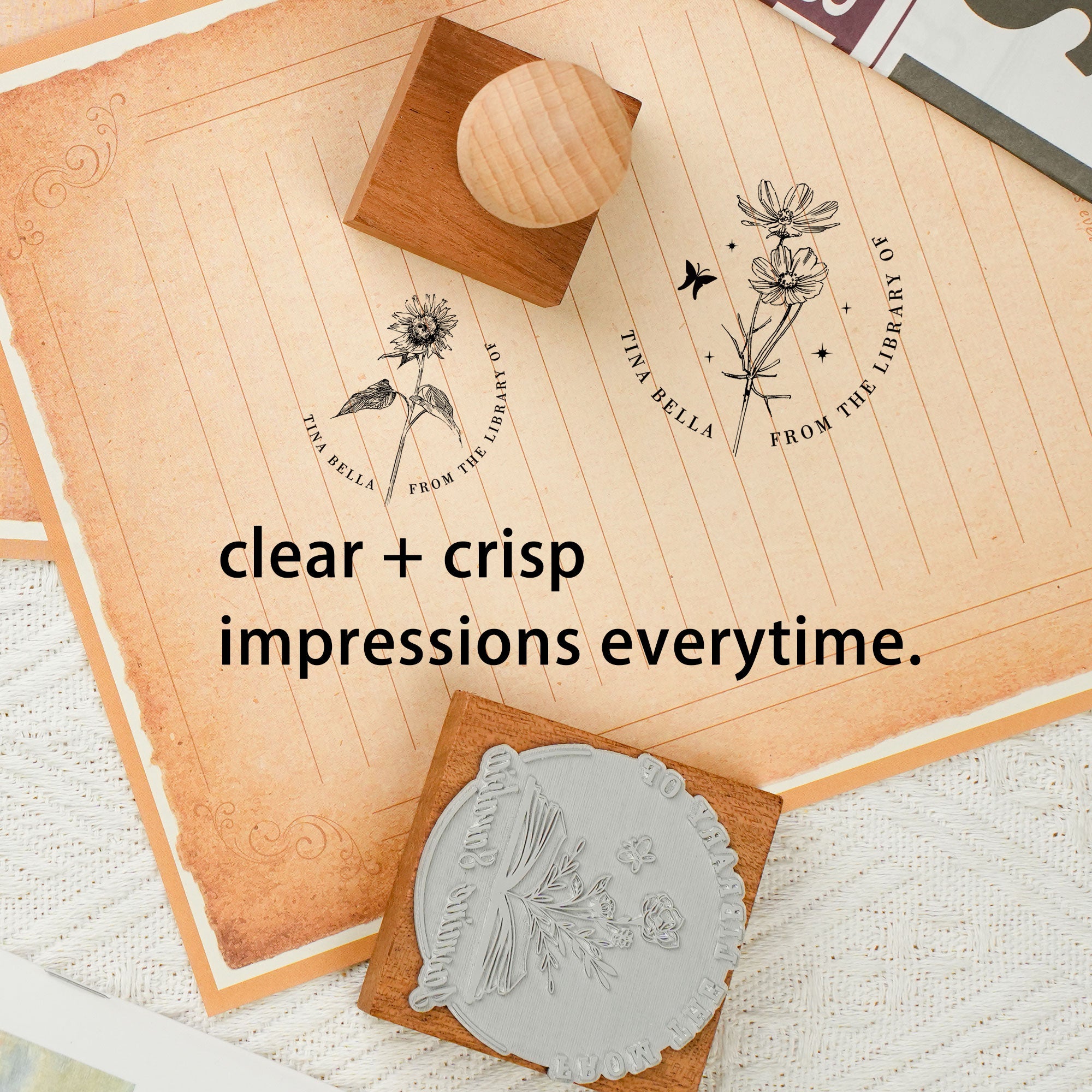 Personalized Wood Rubber Stamp